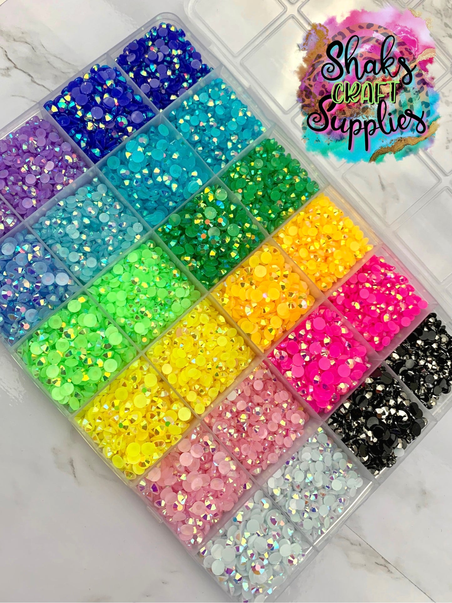 Bling Kit | Resin Rhinestones 12 Colors AB Jelly 4mm & 5mm | Non Hot Fix