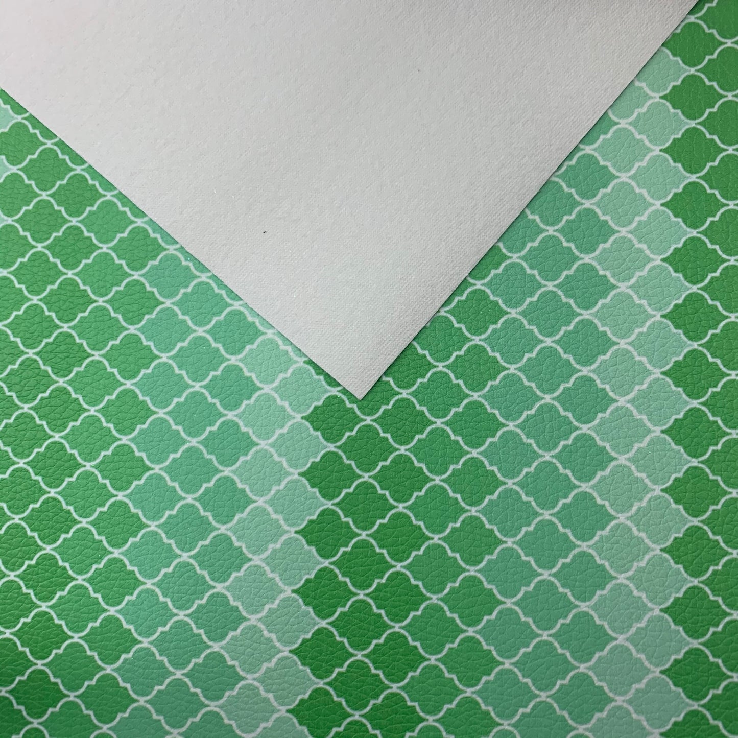 Moroccan Greens Lattice Pebble Faux Leather