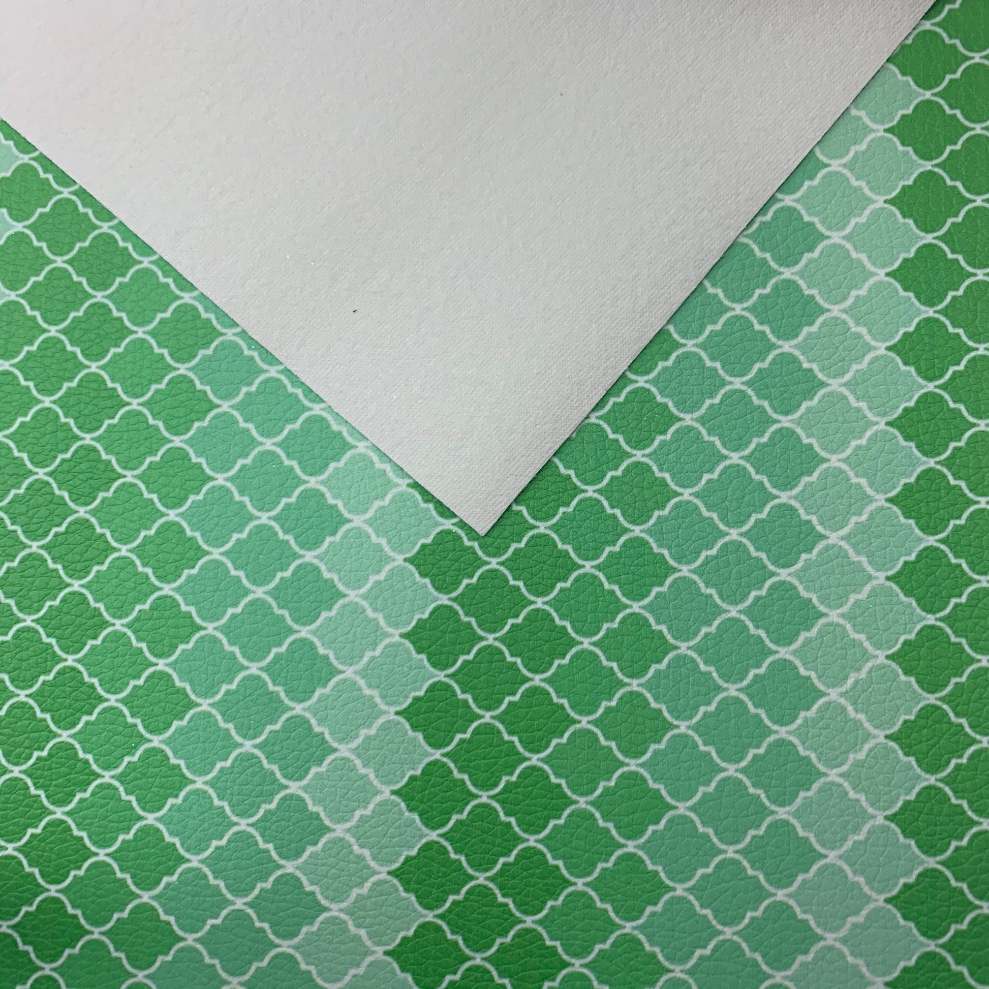 Moroccan Greens Lattice Pebble Faux Leather