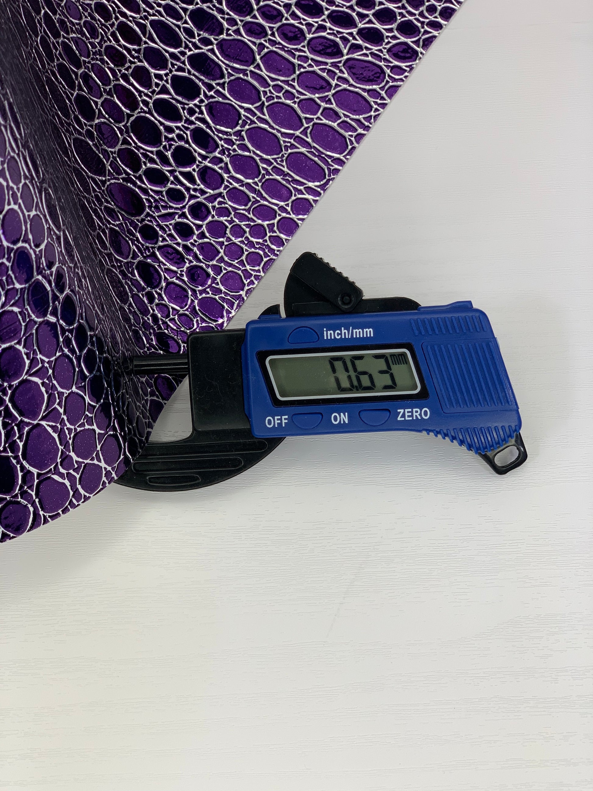 Blue and Silver Stones Holographic Embossed Textured Faux Leather Sheet