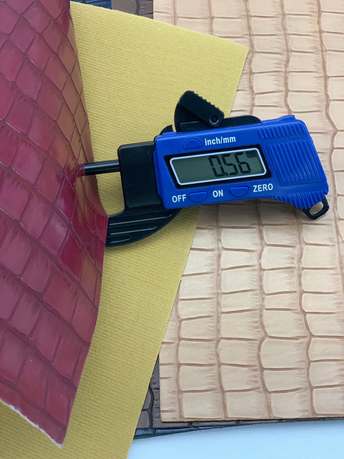 Off White Alligator Textured Embossed Faux Leather Sheet