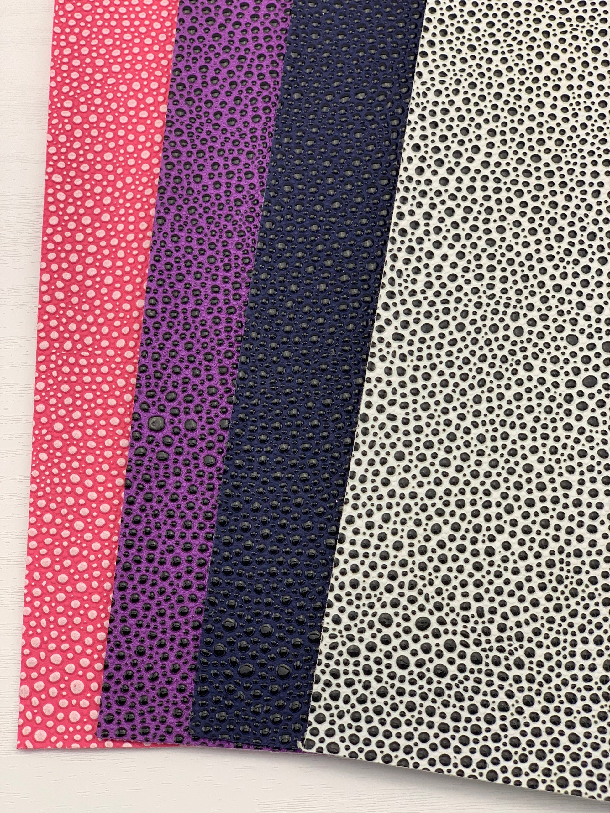 Blue Black Pebbles Textured Embossed Faux Leather Sheet