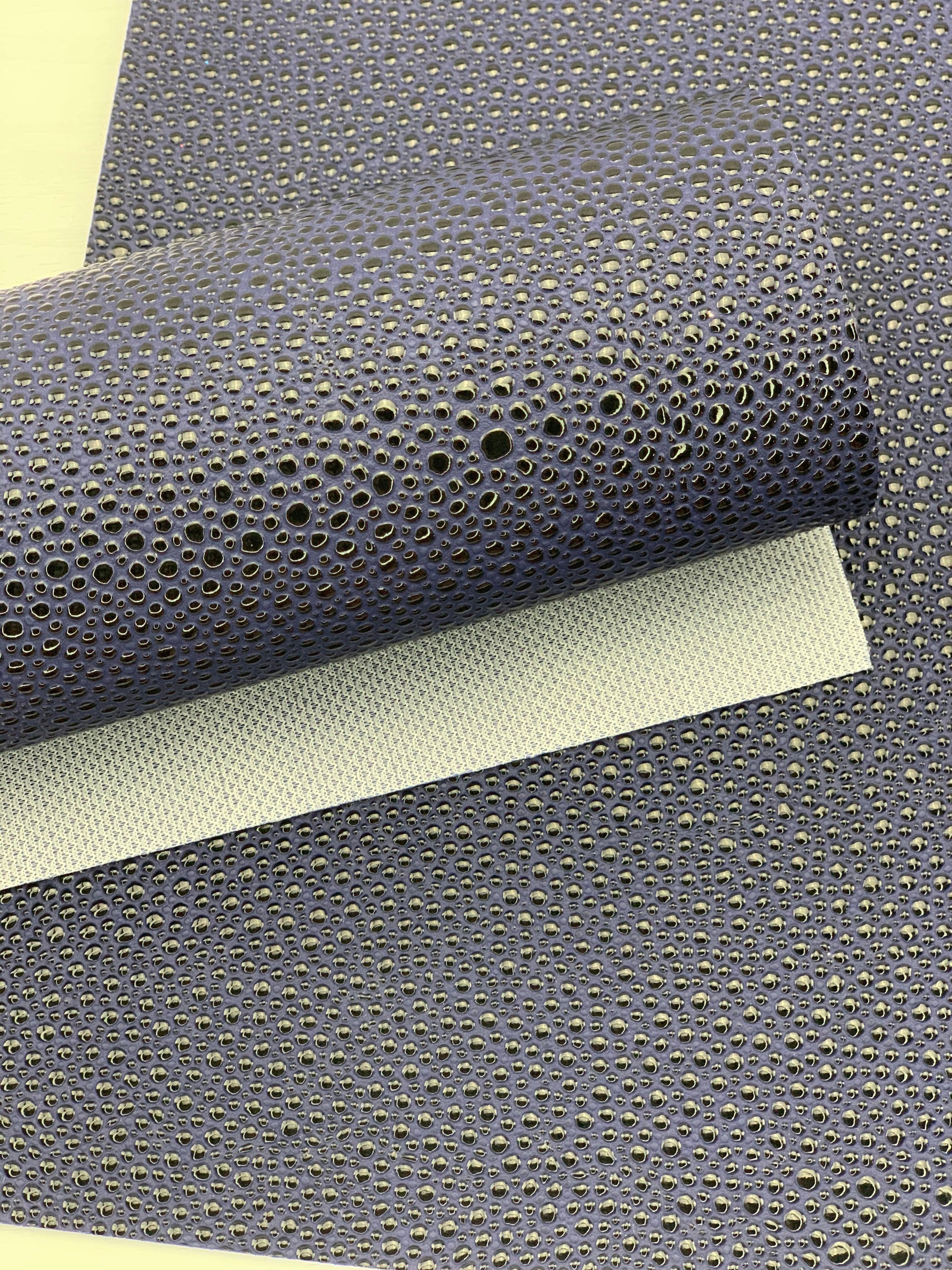Blue Black Pebbles Textured Embossed Faux Leather Sheet