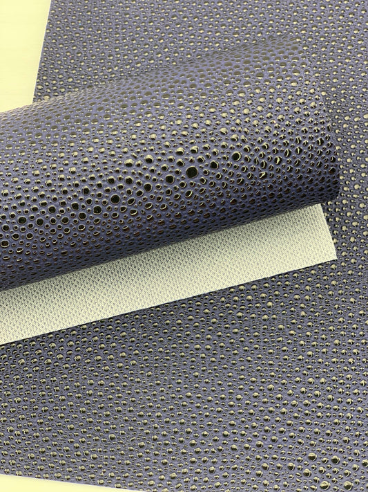 Blue Black Pebbles Textured Embossed Faux Leather Sheet