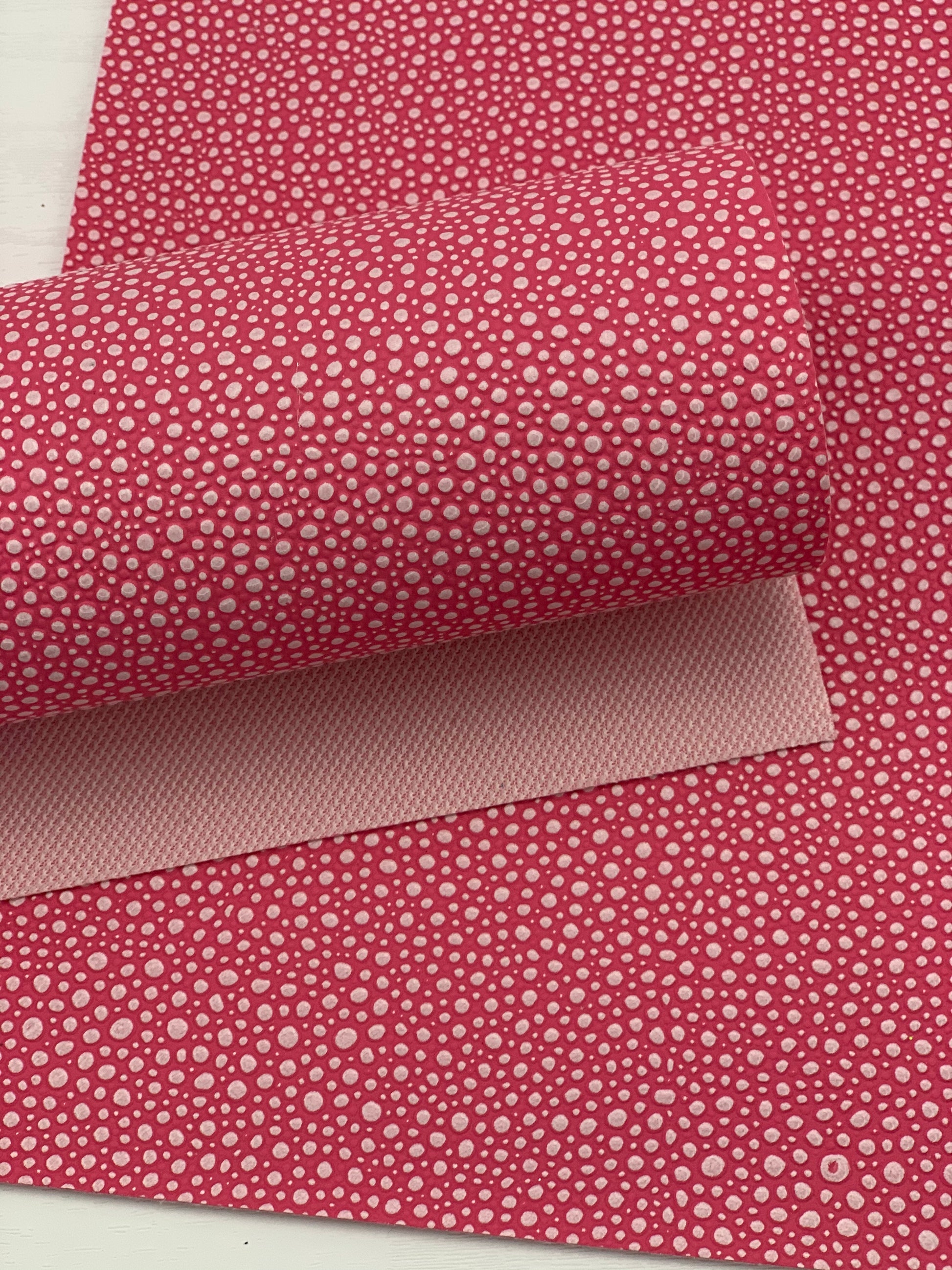 Watermelon Red Pebbles Textured Embossed Faux Leather Sheet