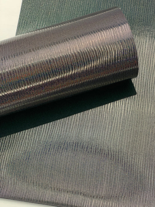 Black Ridged Glossy Textured Embossed Faux Leather Sheet