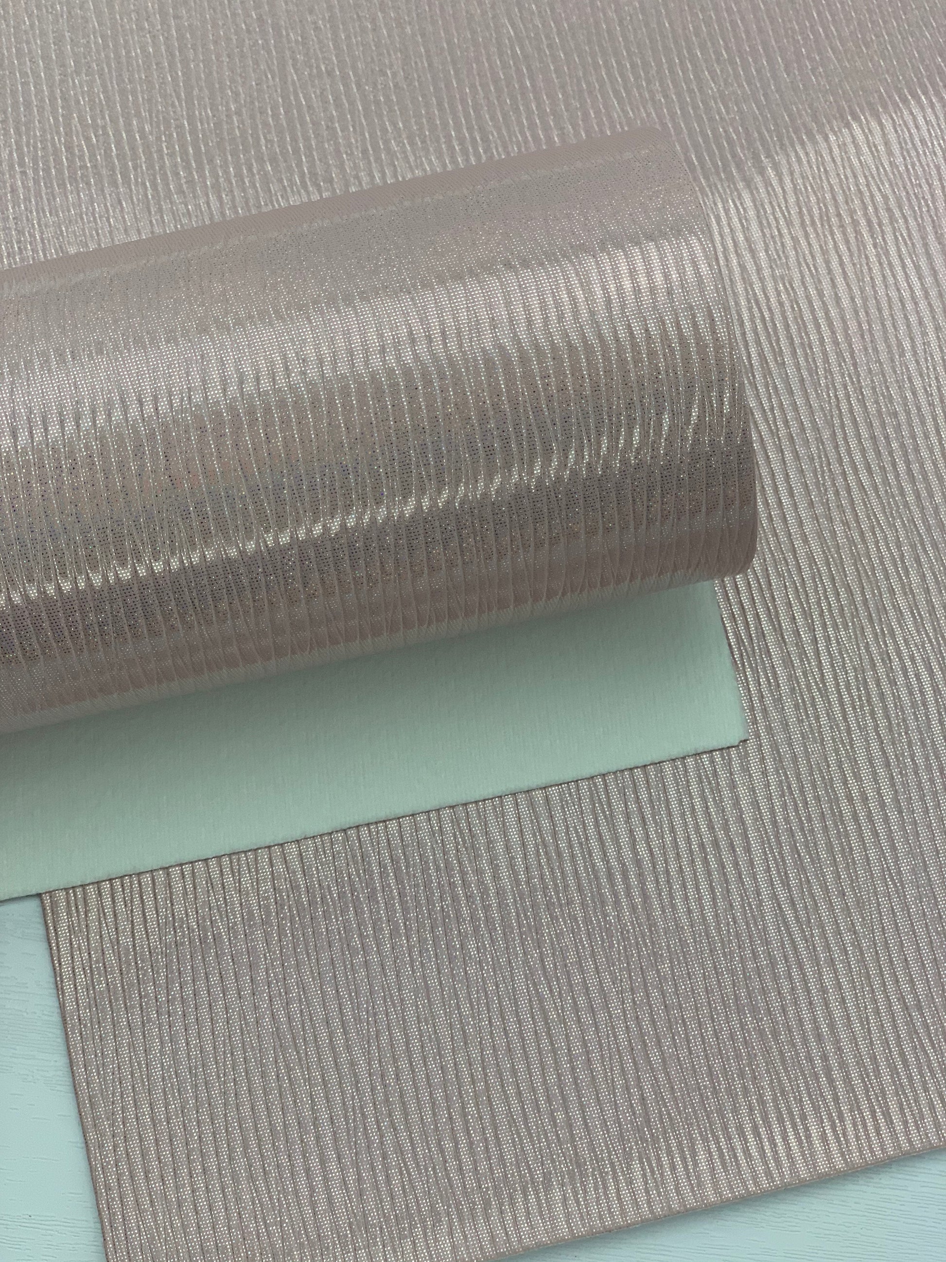 Light Pink Ridged Glossy Textured Embossed Faux Leather Sheet