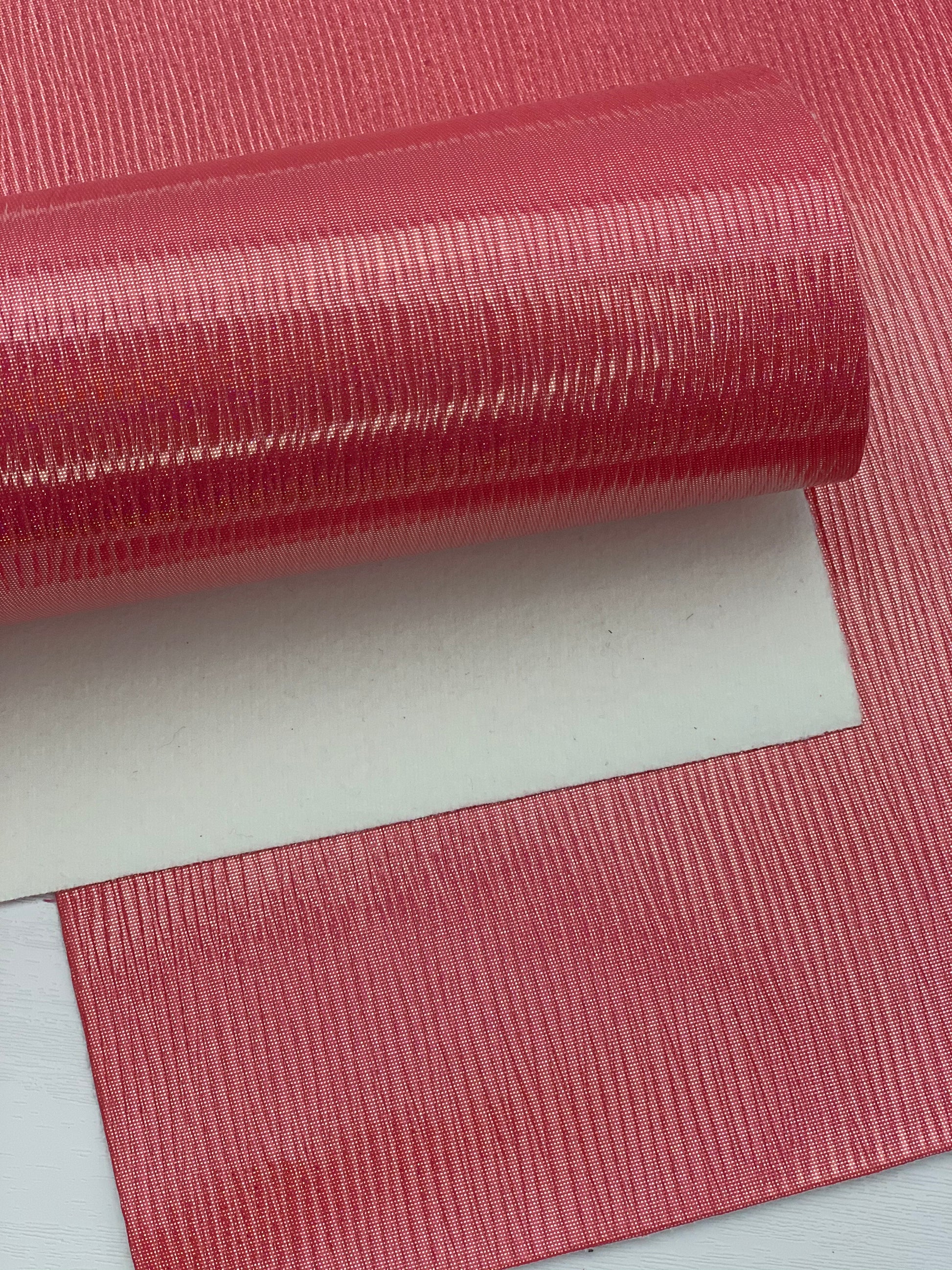 Hot Pink Ridged Glossy Textured Embossed Faux Leather Sheet