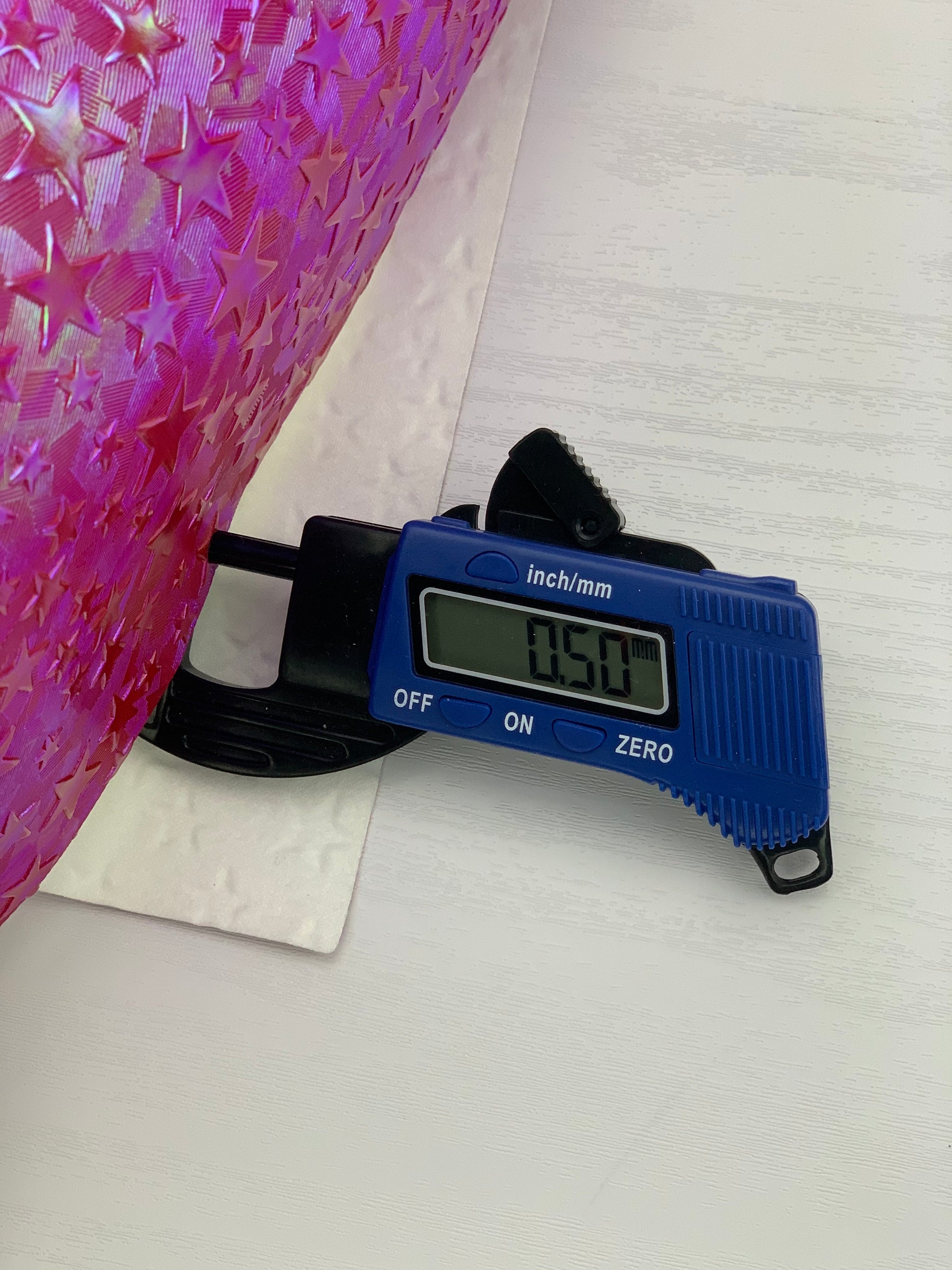 Purple Holographic Stars Textured Embossed Faux Leather Sheet