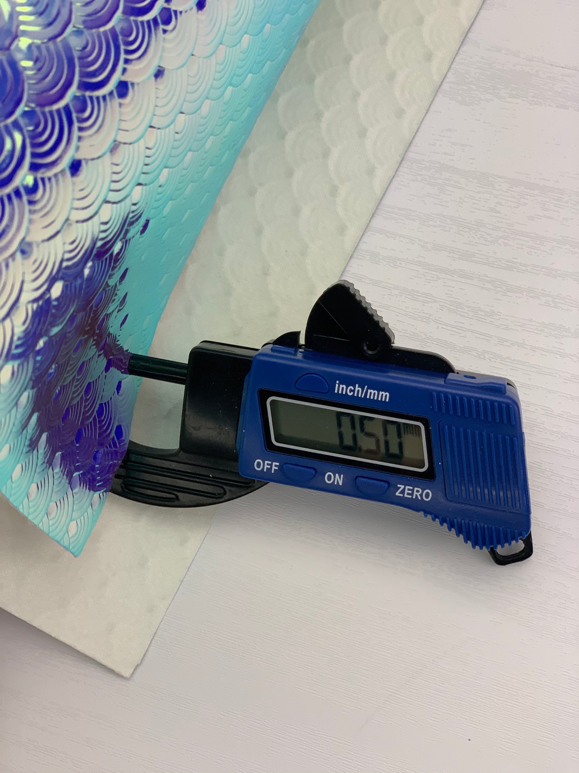 Holographic Scales Textured Embossed Faux Leather Sheet