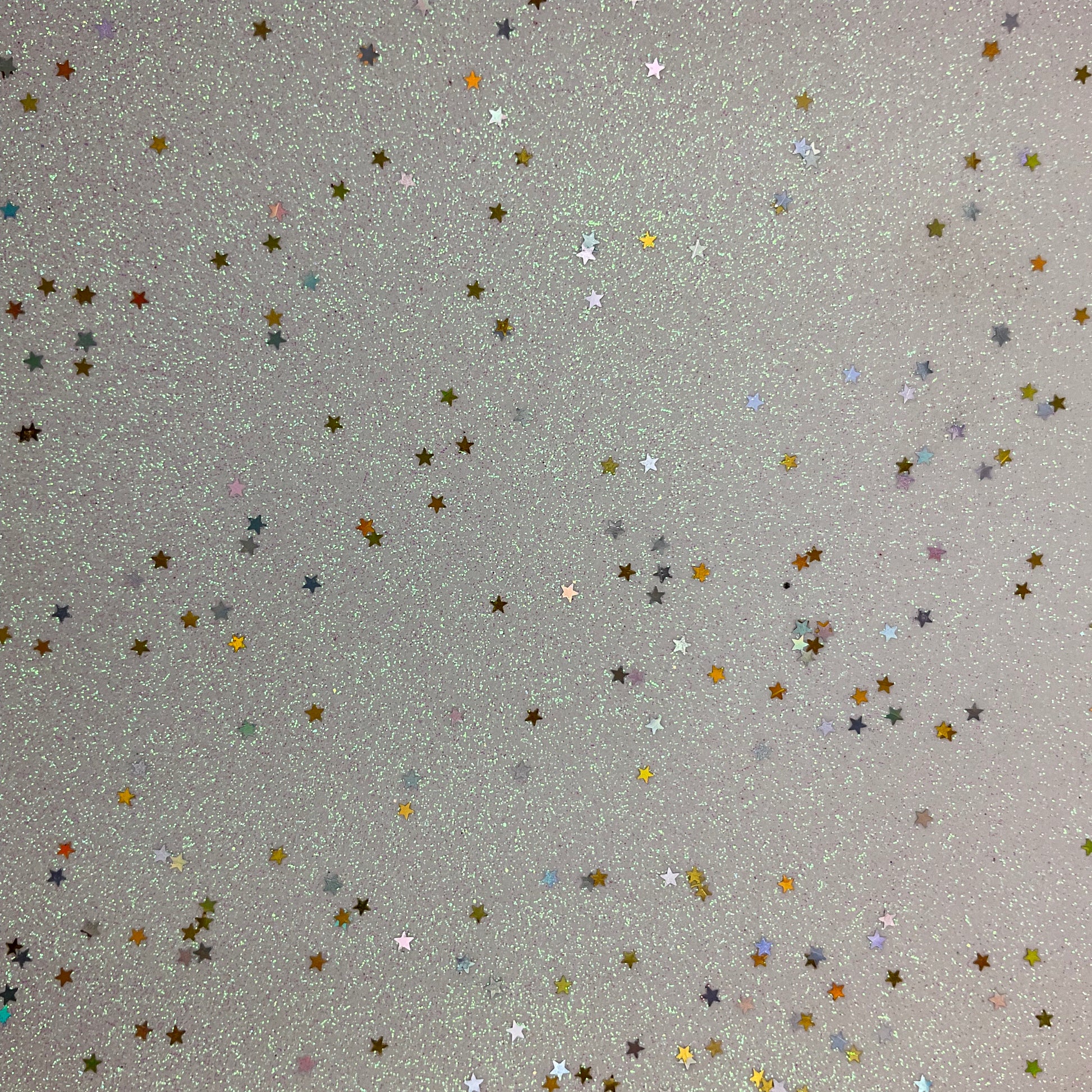 Gold Sequin Stars White Fine Glitter