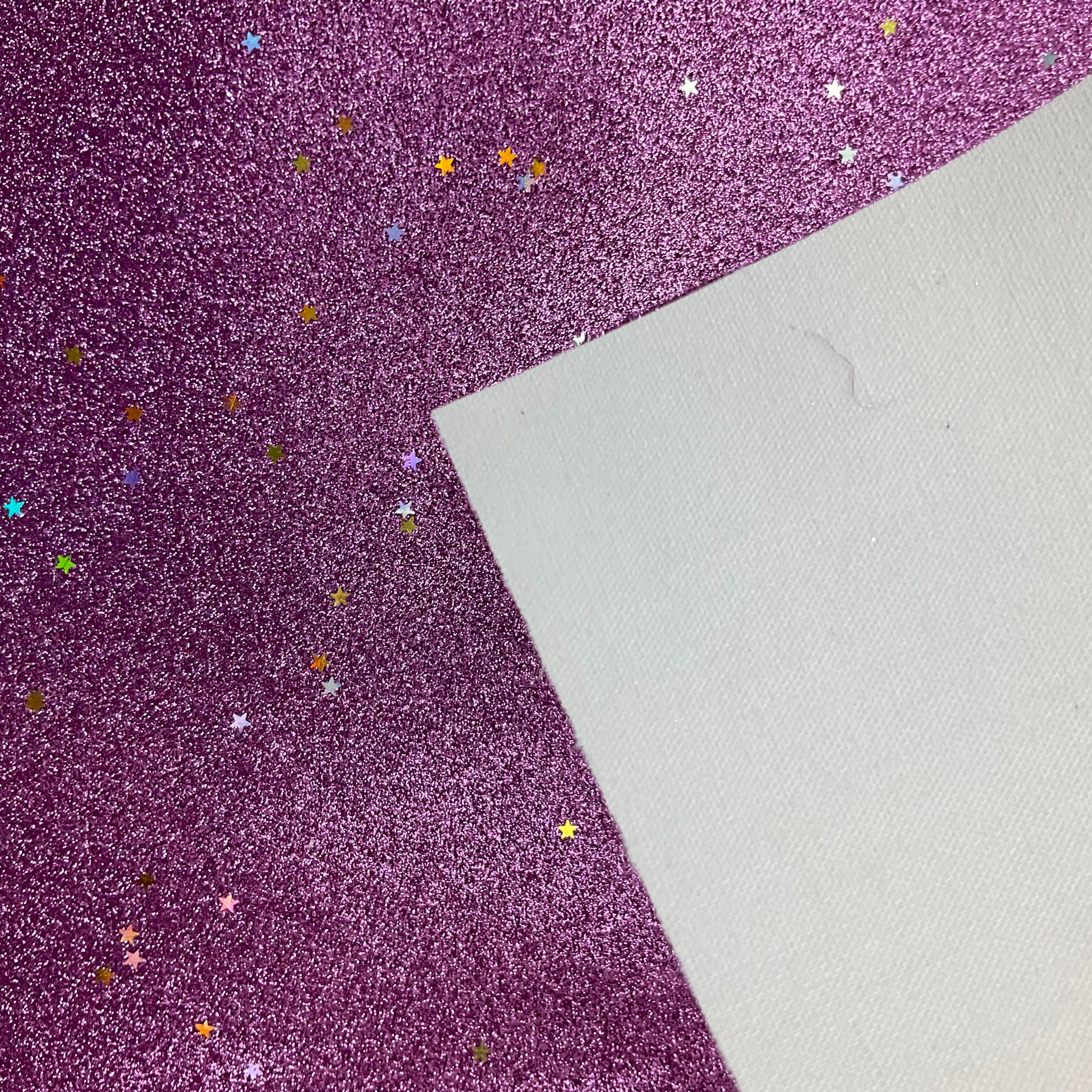 Gold Sequin Stars Pink Fine Glitter