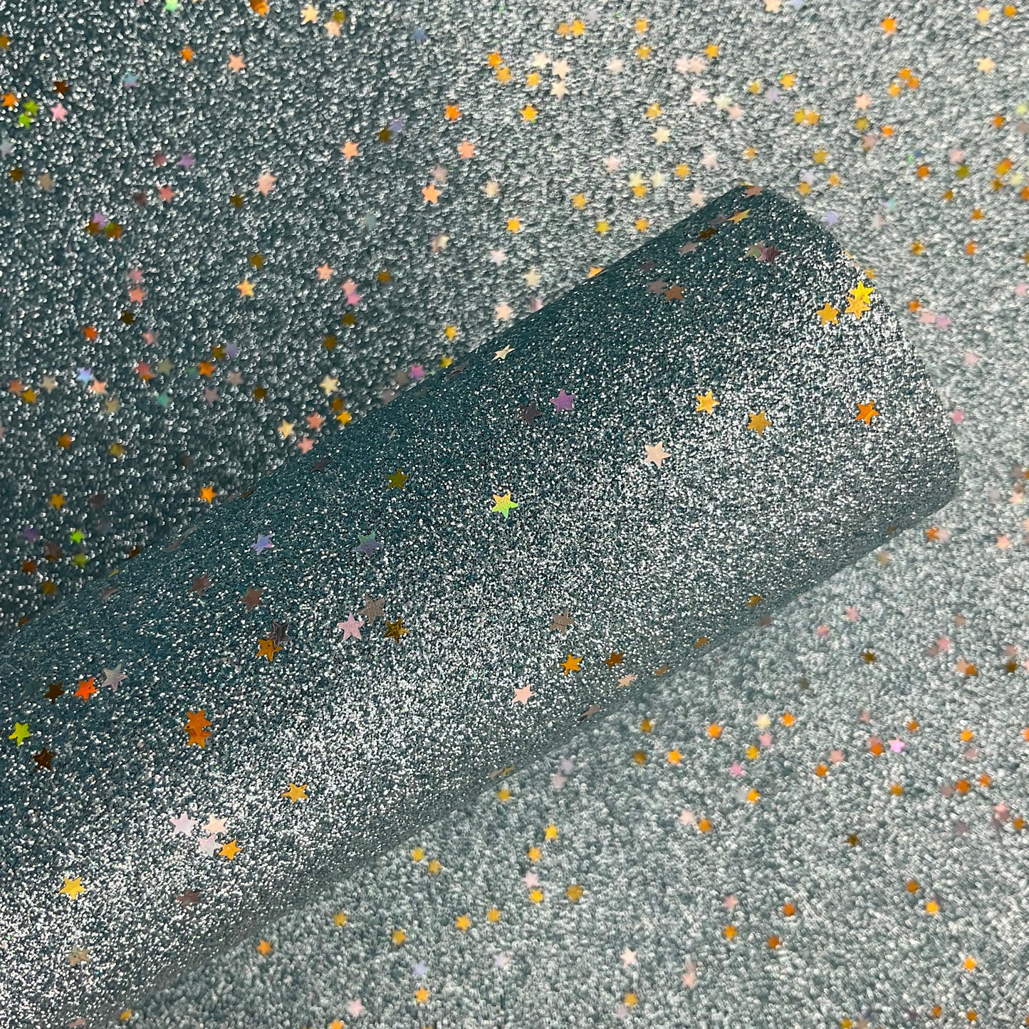 Gold Sequin Stars Blue Fine Glitter