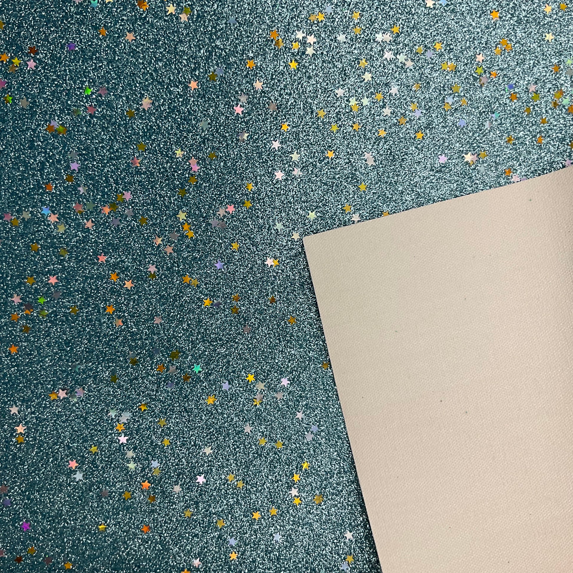 Gold Sequin Stars Blue Fine Glitter