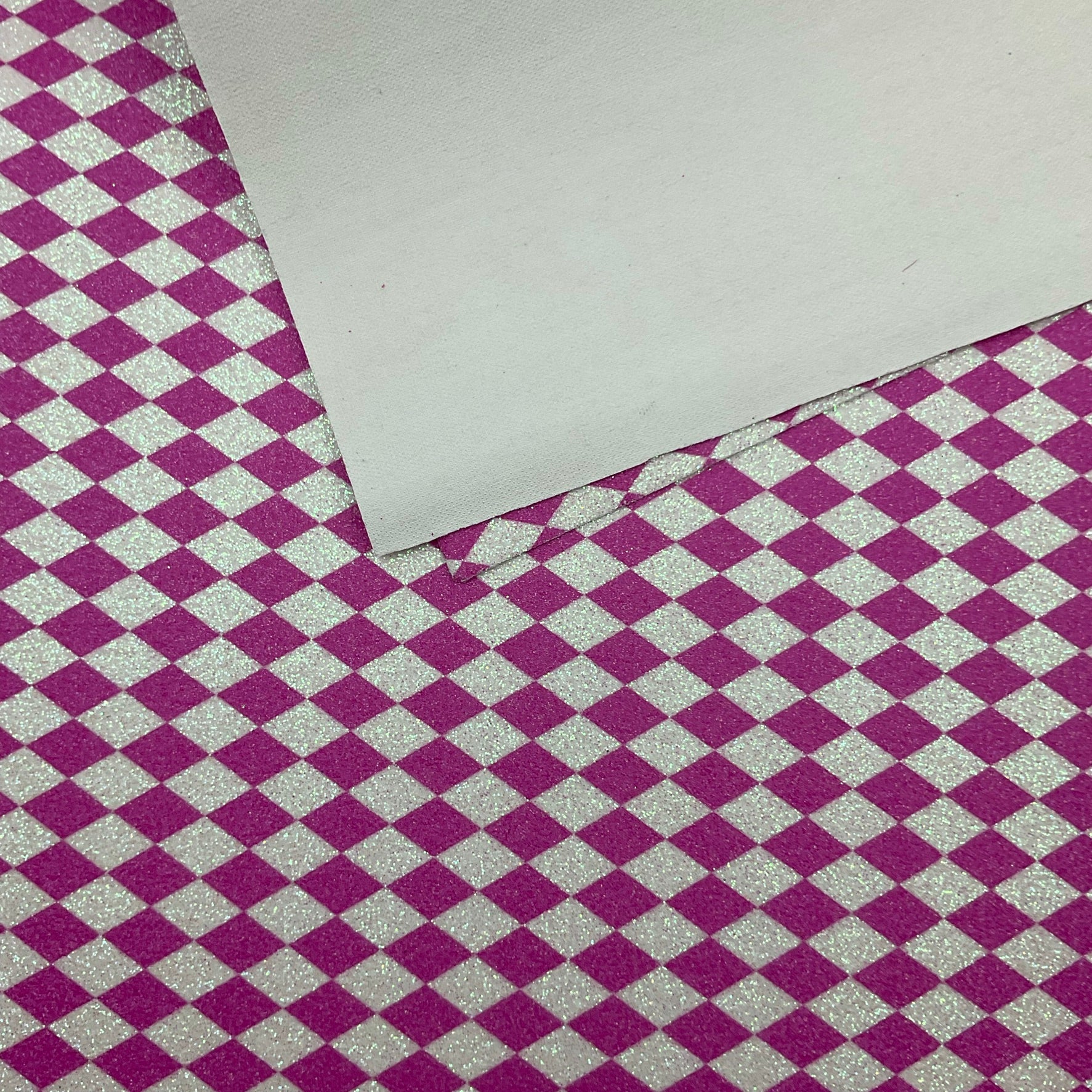 Pink White Diamond Pattern Fine Glitter