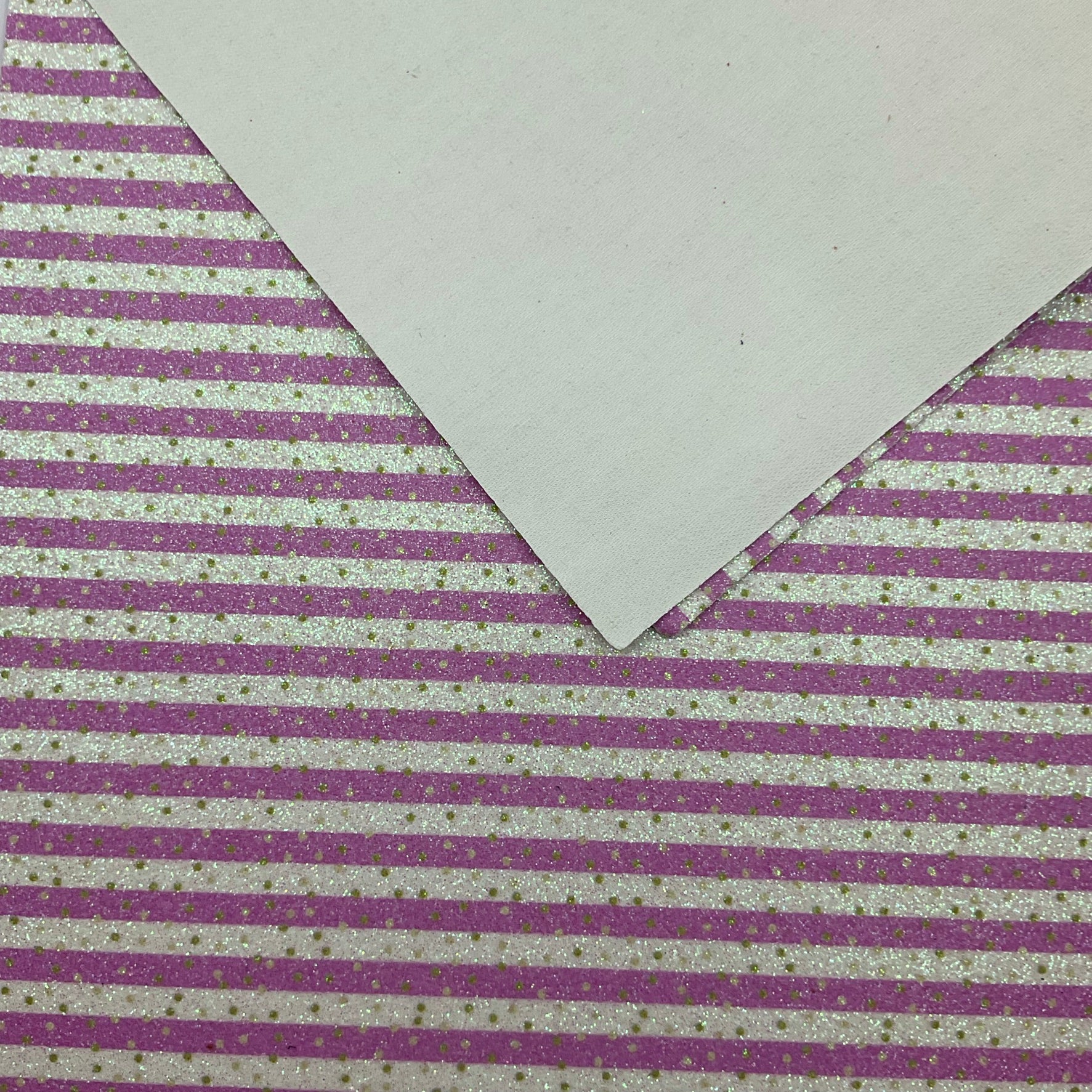 Pink White Lines with Gold Dots Fine Glitter