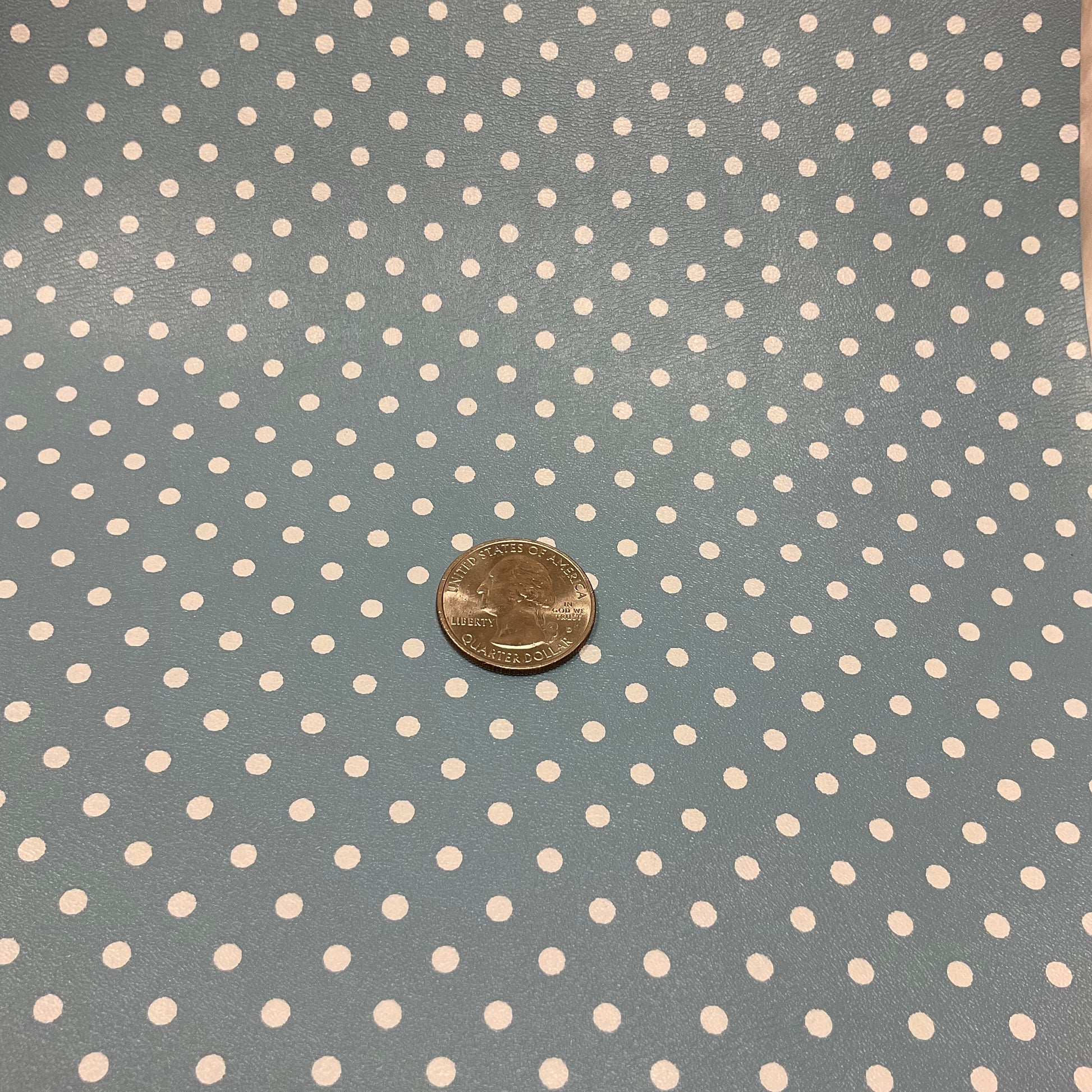Light Blue Polka Dots Soft Faux Leather