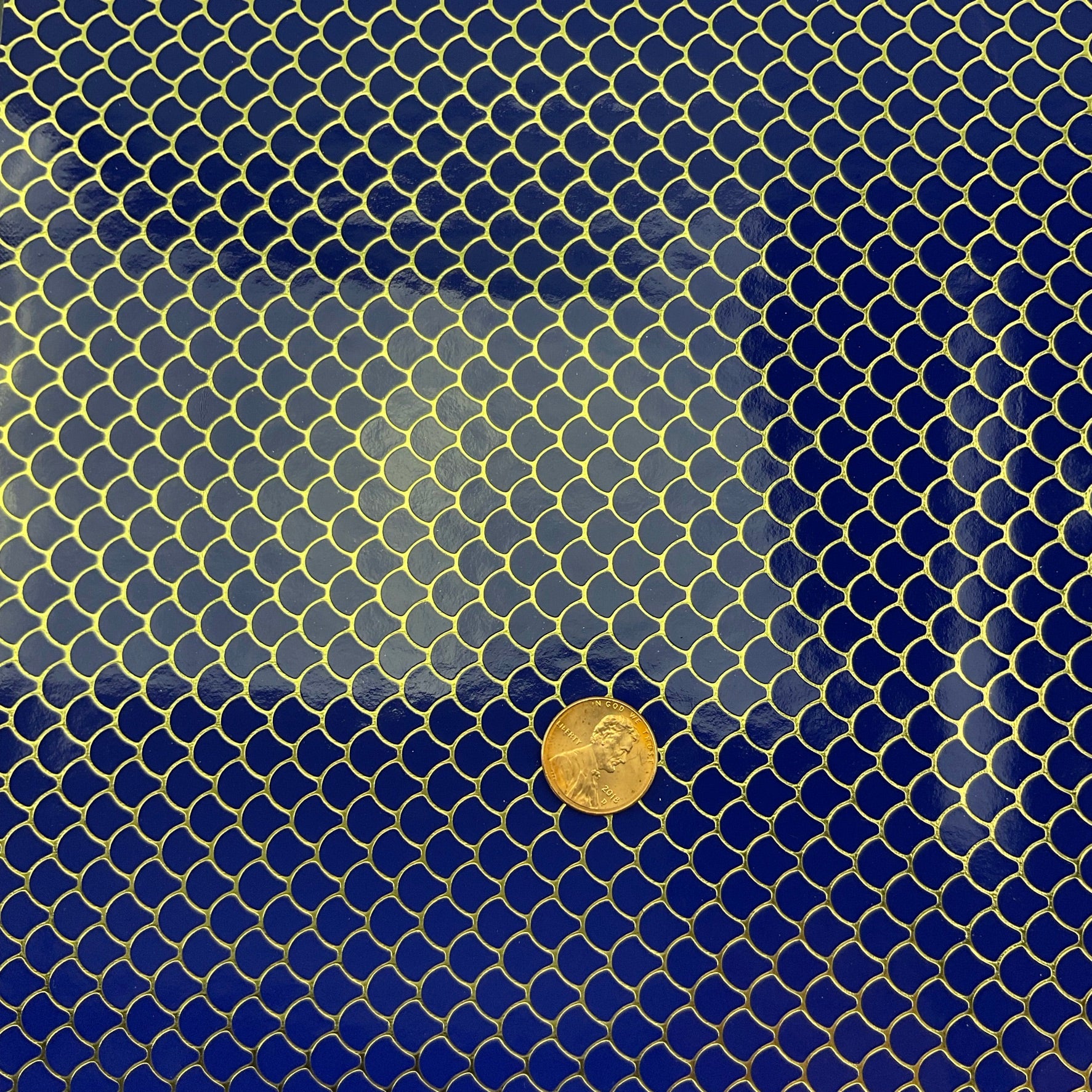 Embossed Fish Scales Smooth Glossy Faux Leather