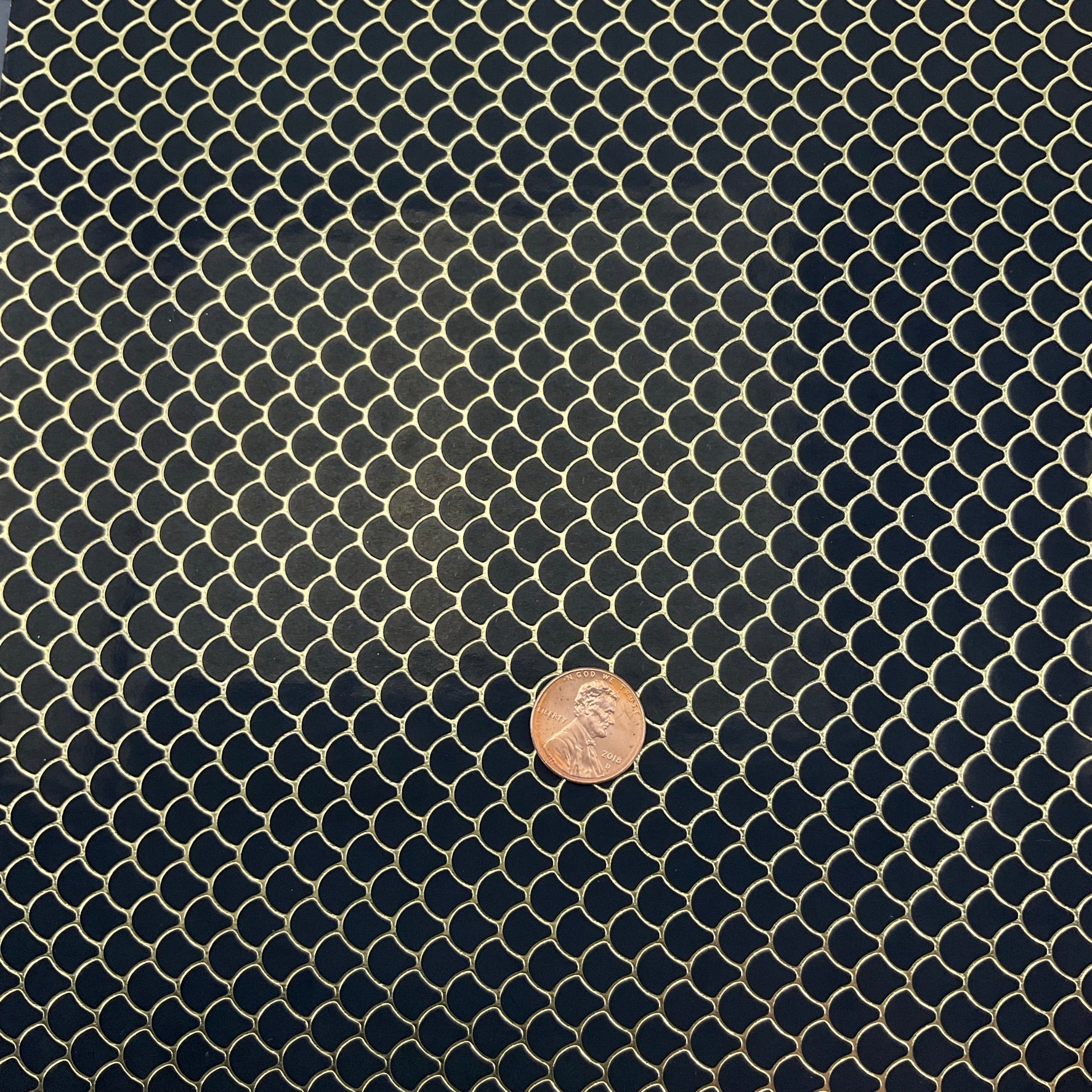 Embossed Fish Scales Smooth Glossy Faux Leather