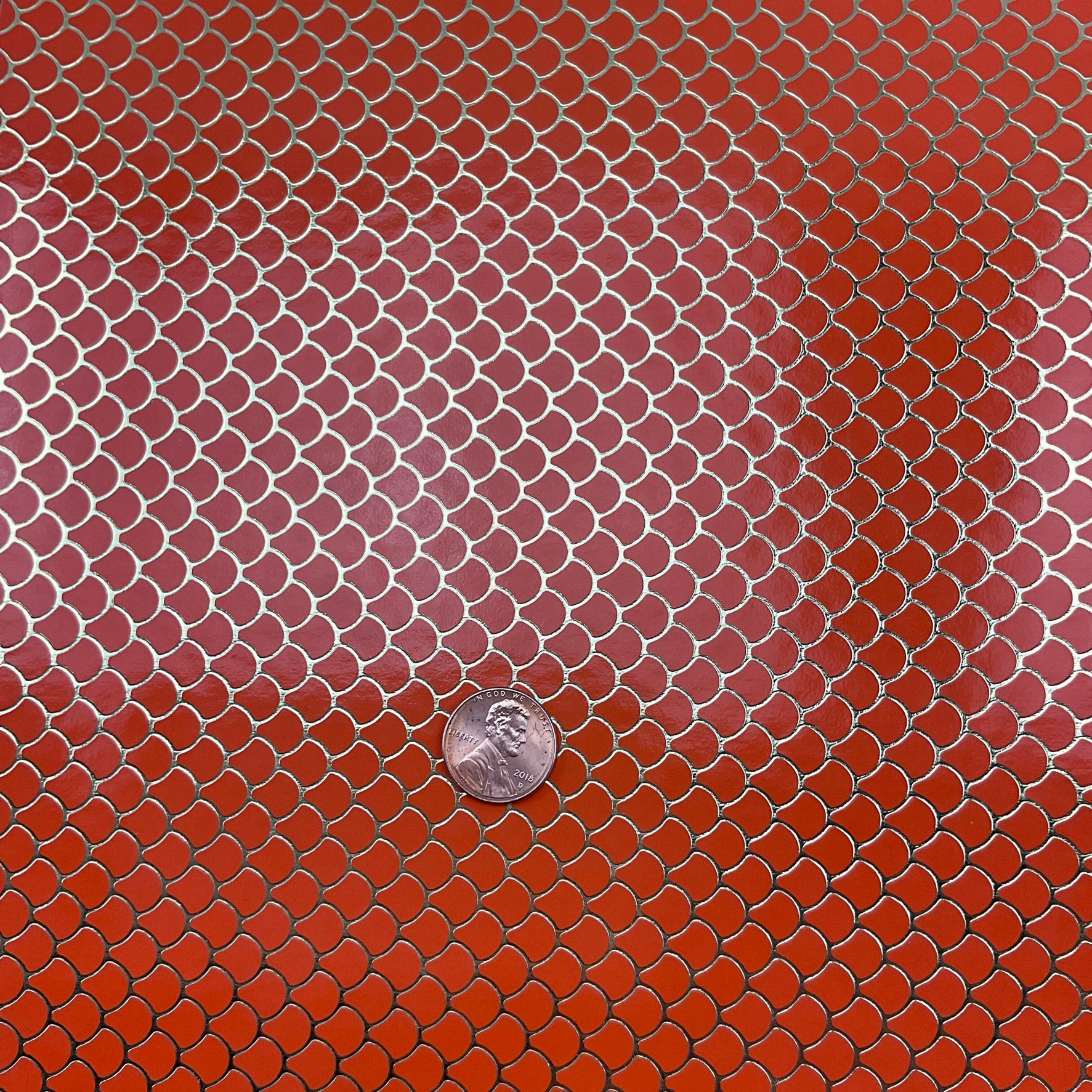 Embossed Fish Scales Smooth Glossy Faux Leather