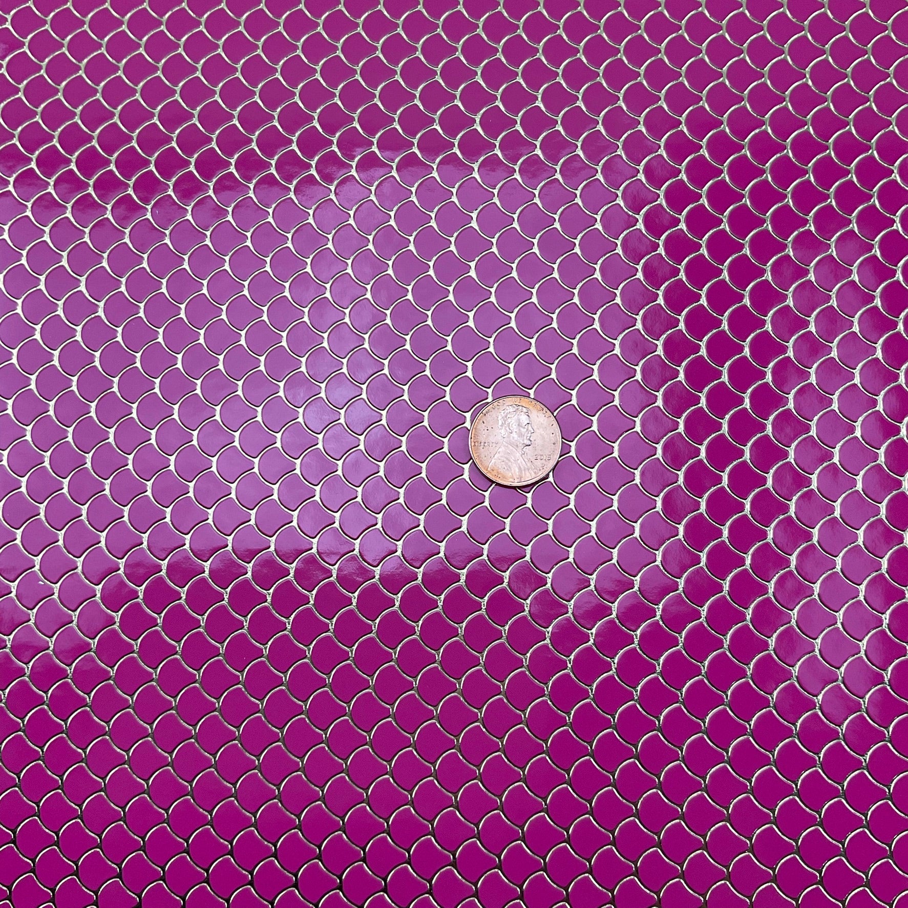 Embossed Fish Scales Smooth Glossy Faux Leather