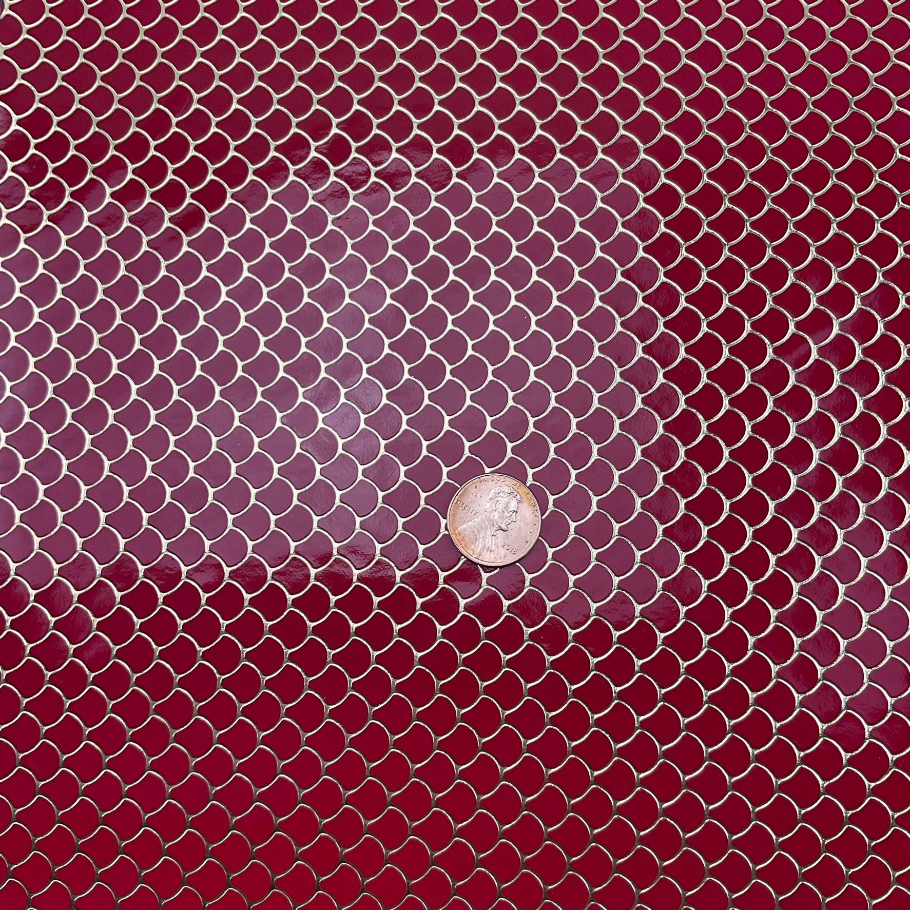 Embossed Fish Scales Smooth Glossy Faux Leather