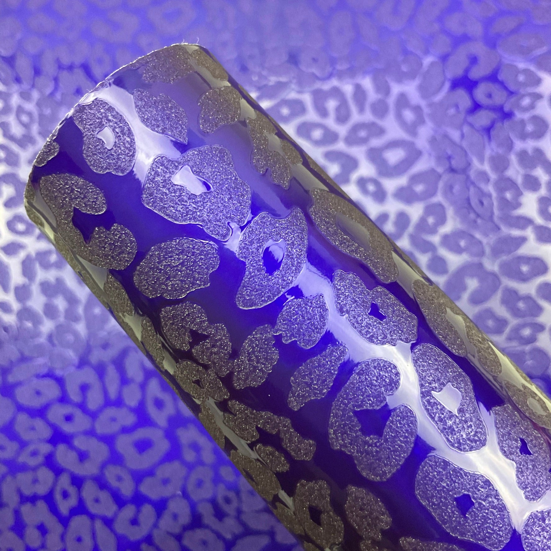 Leopard Embossed Glossy Laser Faux Leather