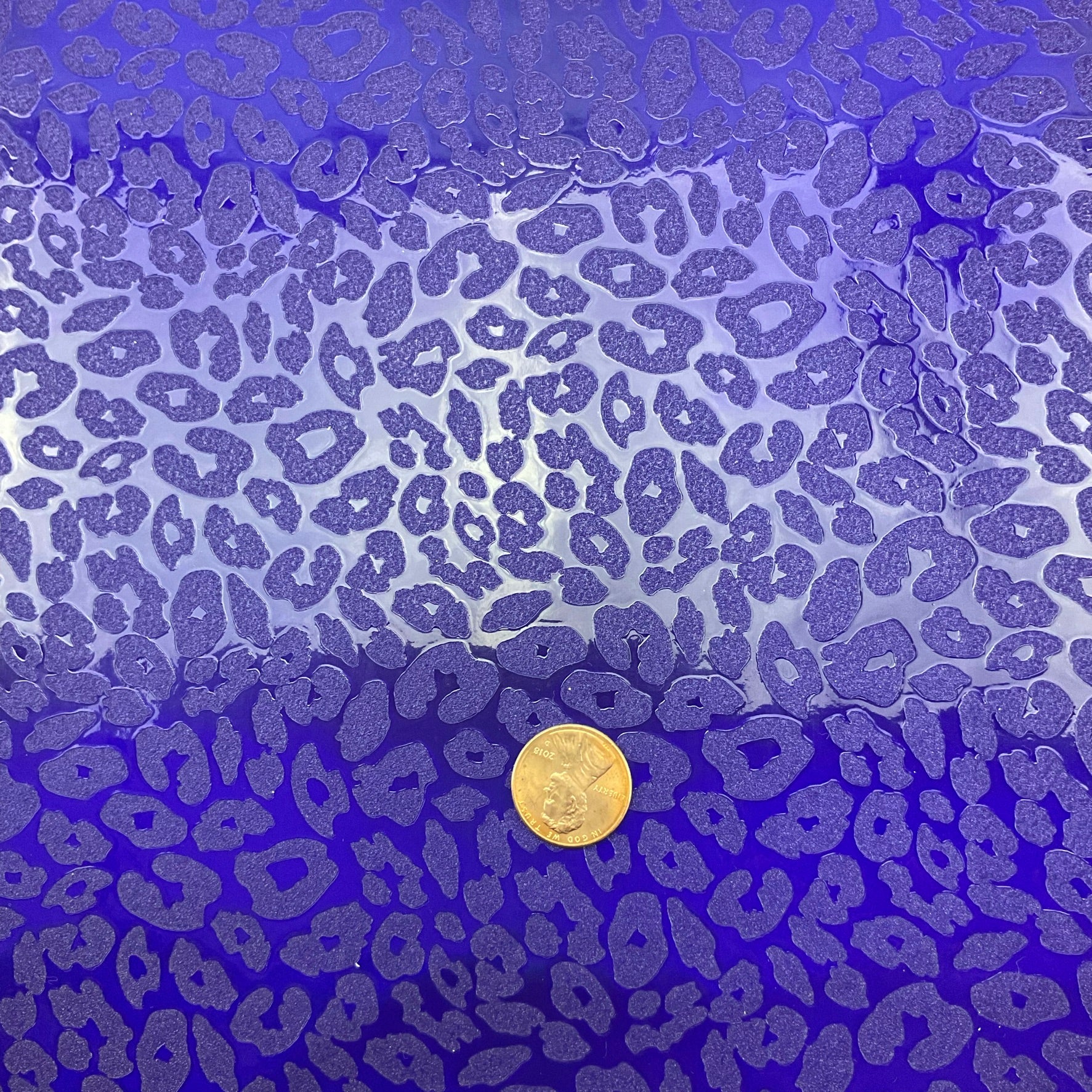 Leopard Embossed Glossy Laser Faux Leather