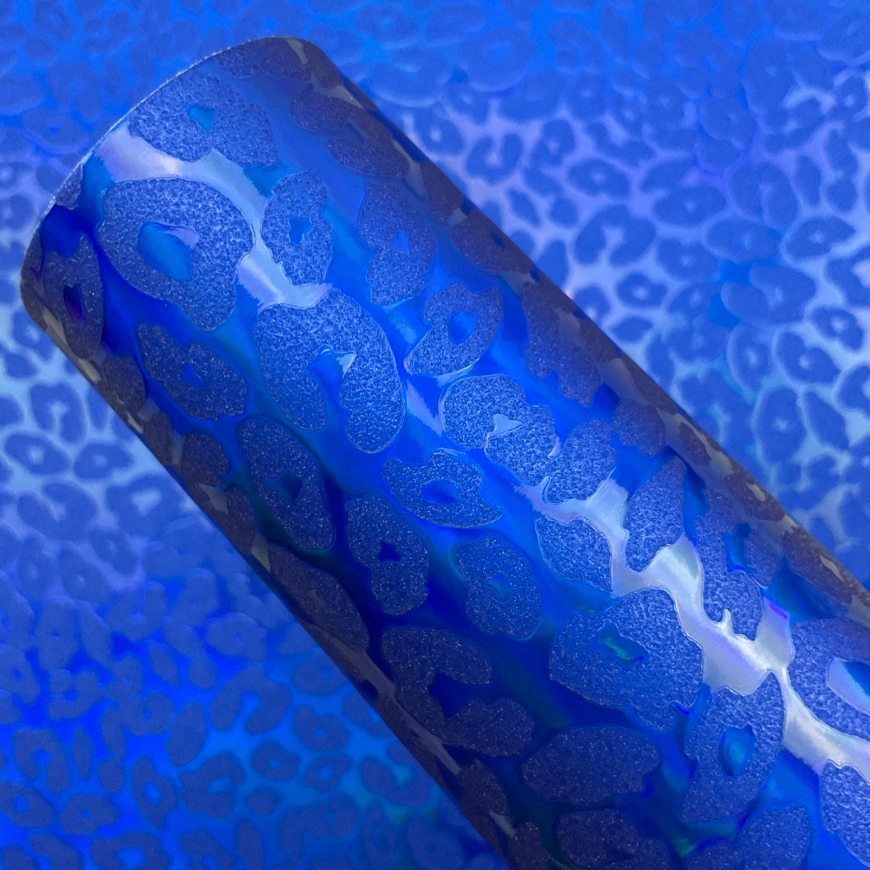 Leopard Embossed Glossy Laser Faux Leather