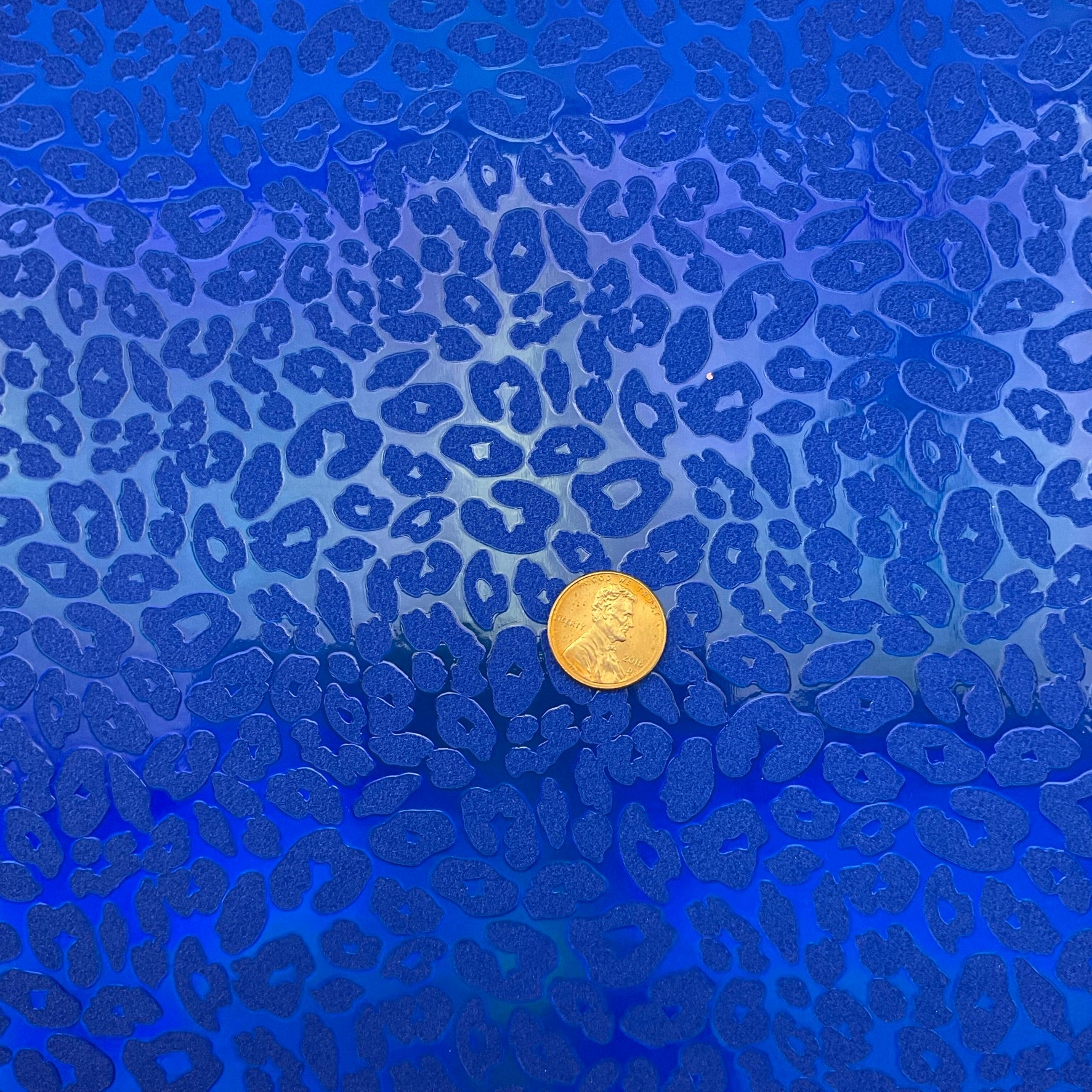 Leopard Embossed Glossy Laser Faux Leather