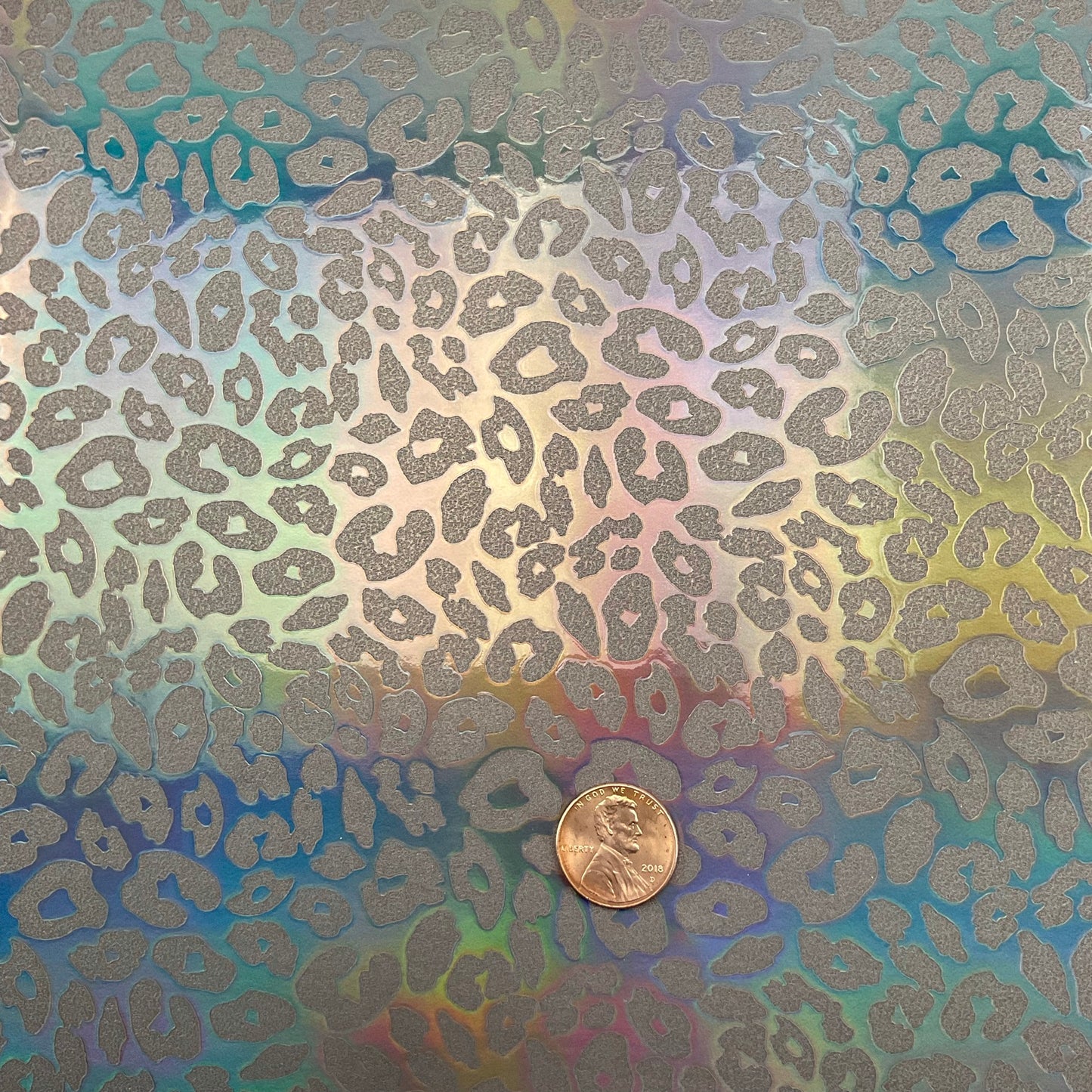 Leopard Embossed Glossy Laser Faux Leather