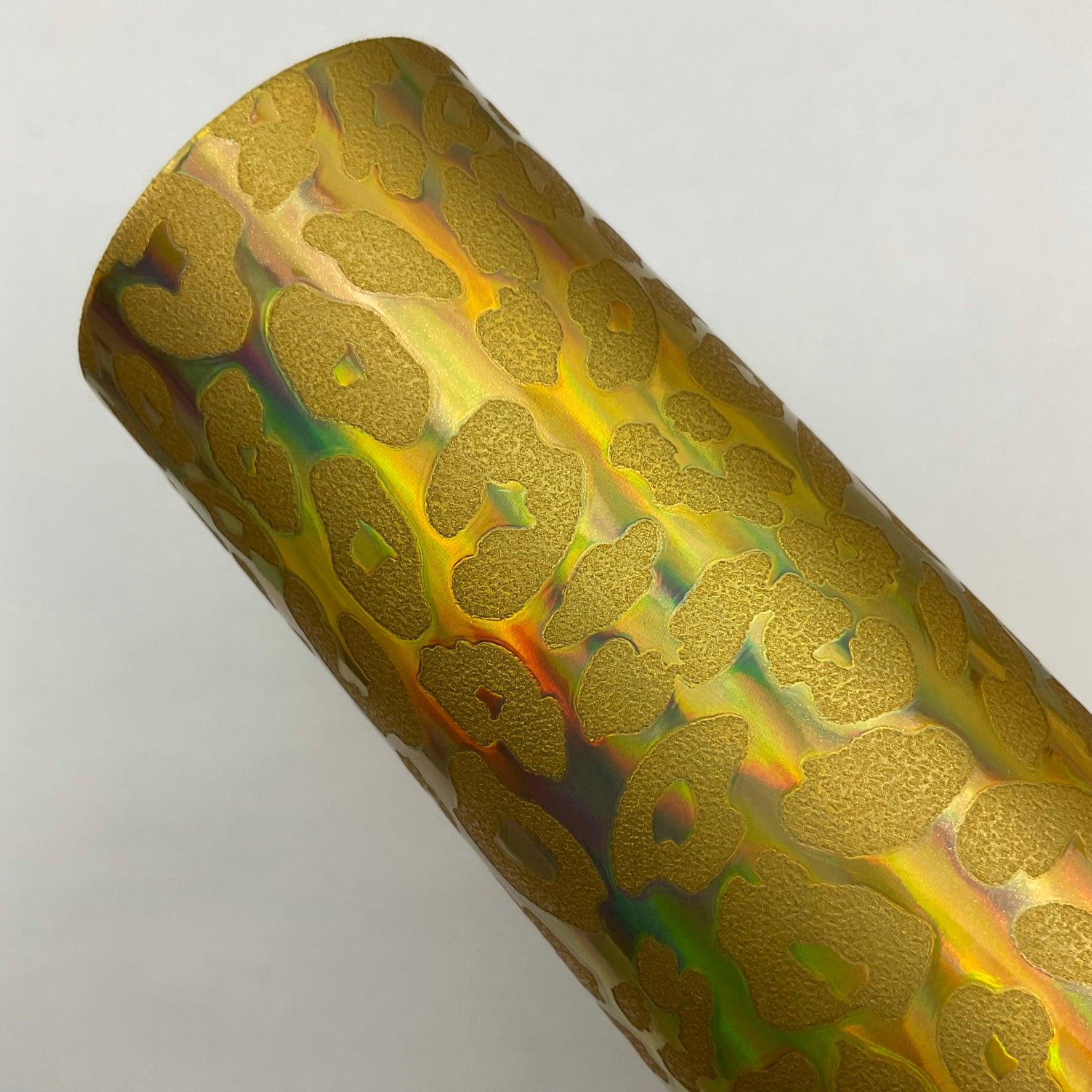 Leopard Embossed Glossy Laser Faux Leather