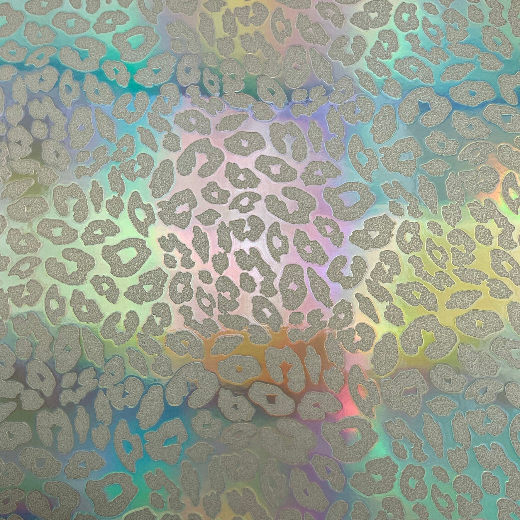 Leopard Embossed Glossy Laser Faux Leather