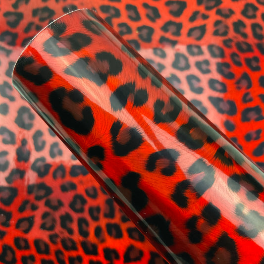 Leopard Laser Patent Smooth Faux Leather