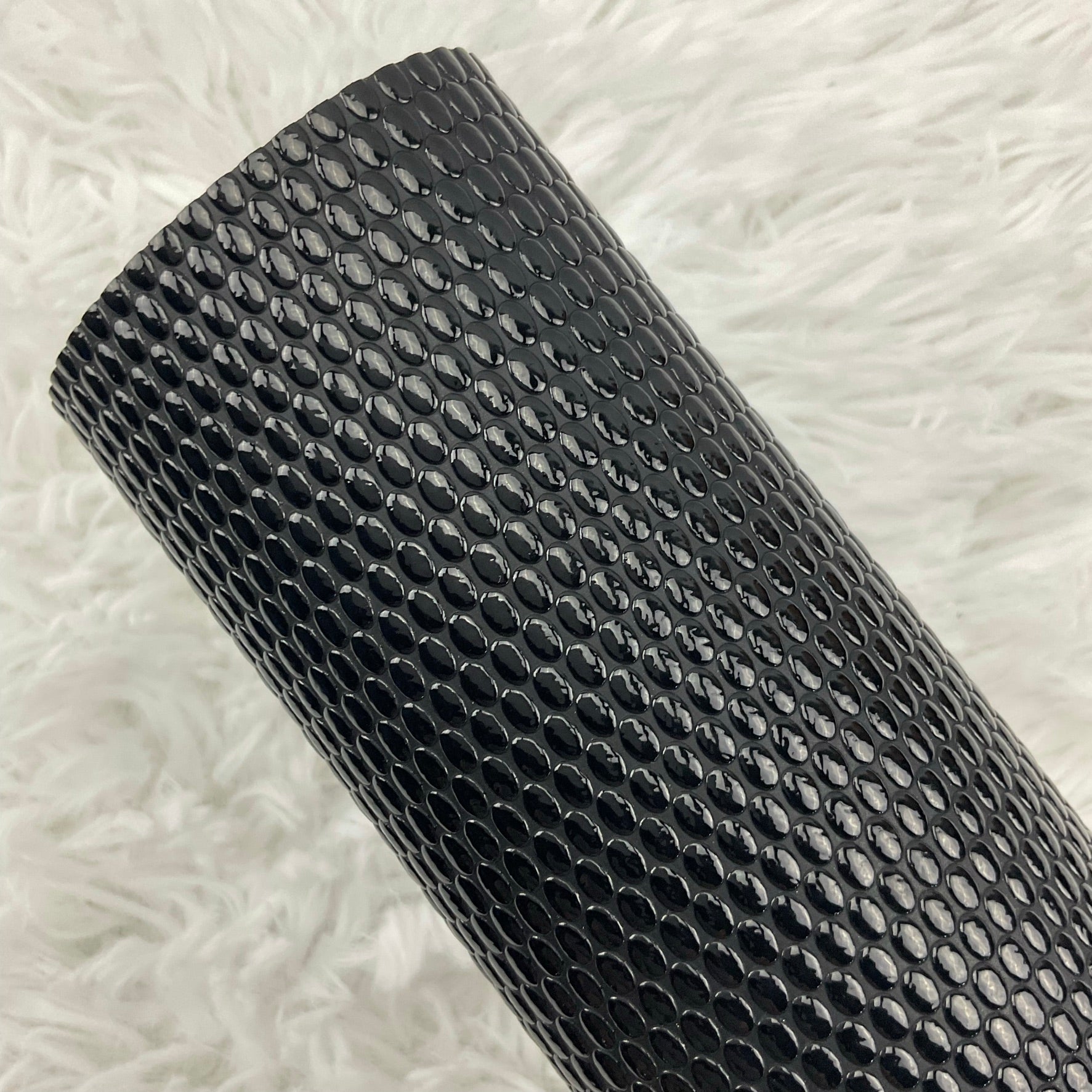 Black Oval Pebbles Textured Faux Leather Sheet