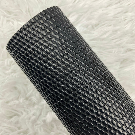 Black Oval Pebbles Textured Faux Leather Sheet