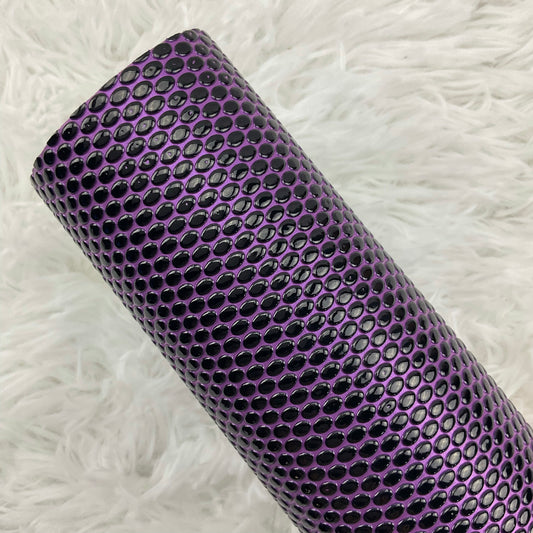 Purple and Black Oval Pebbles Textured Faux Leather Sheet