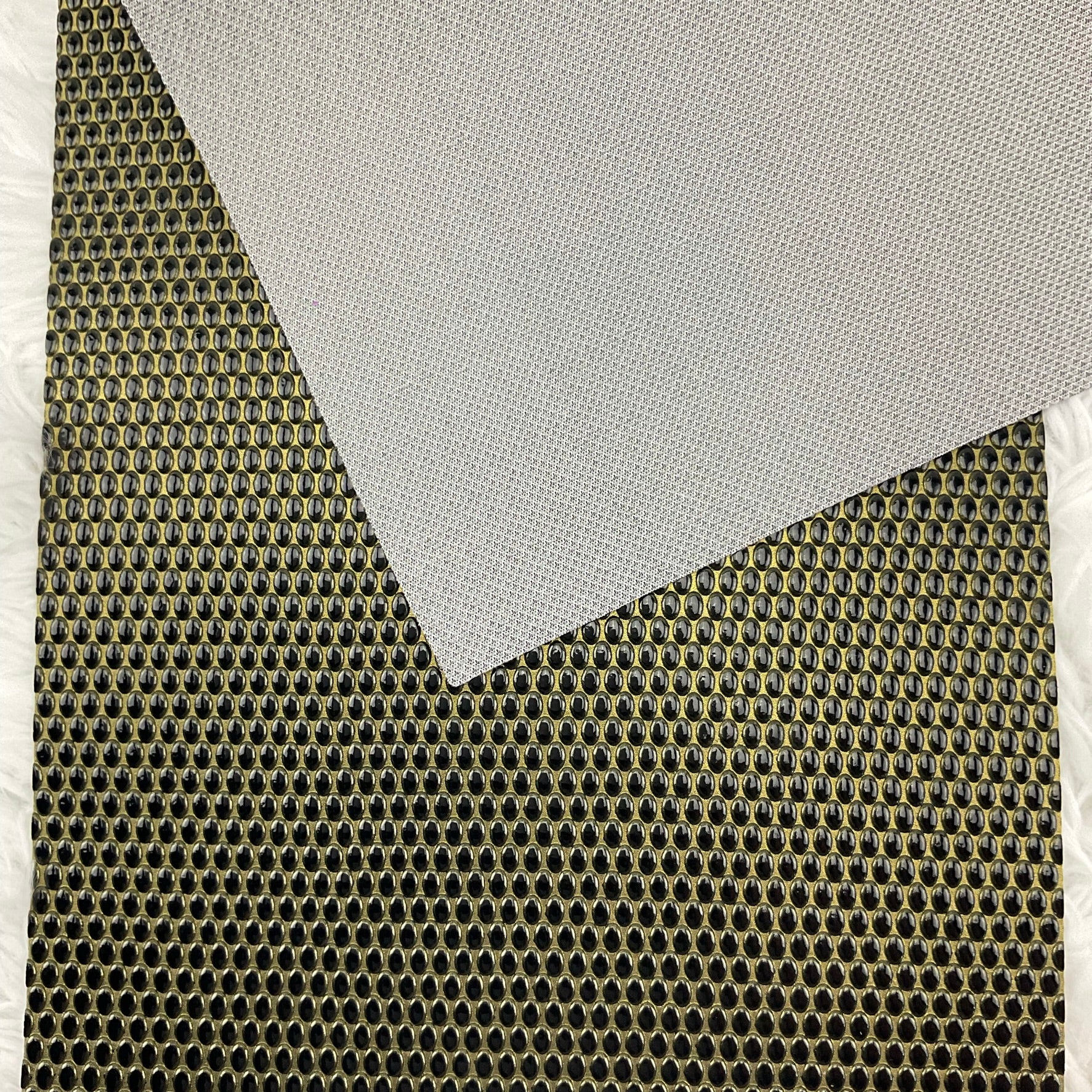 Green and Black Oval Pebbles Textured Faux Leather Sheet