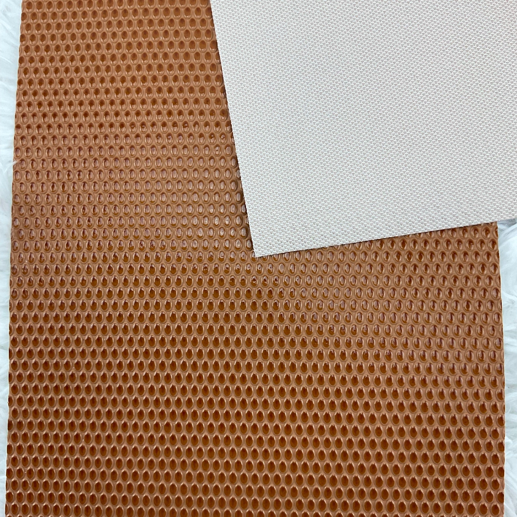 Brown Oval Pebbles Textured Faux Leather Sheet
