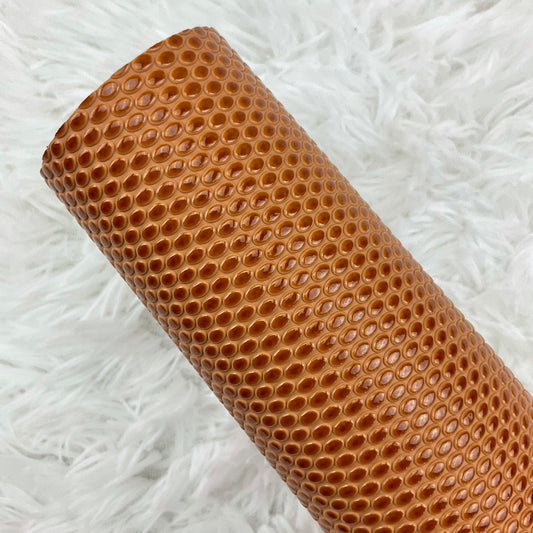 Brown Oval Pebbles Textured Faux Leather Sheet