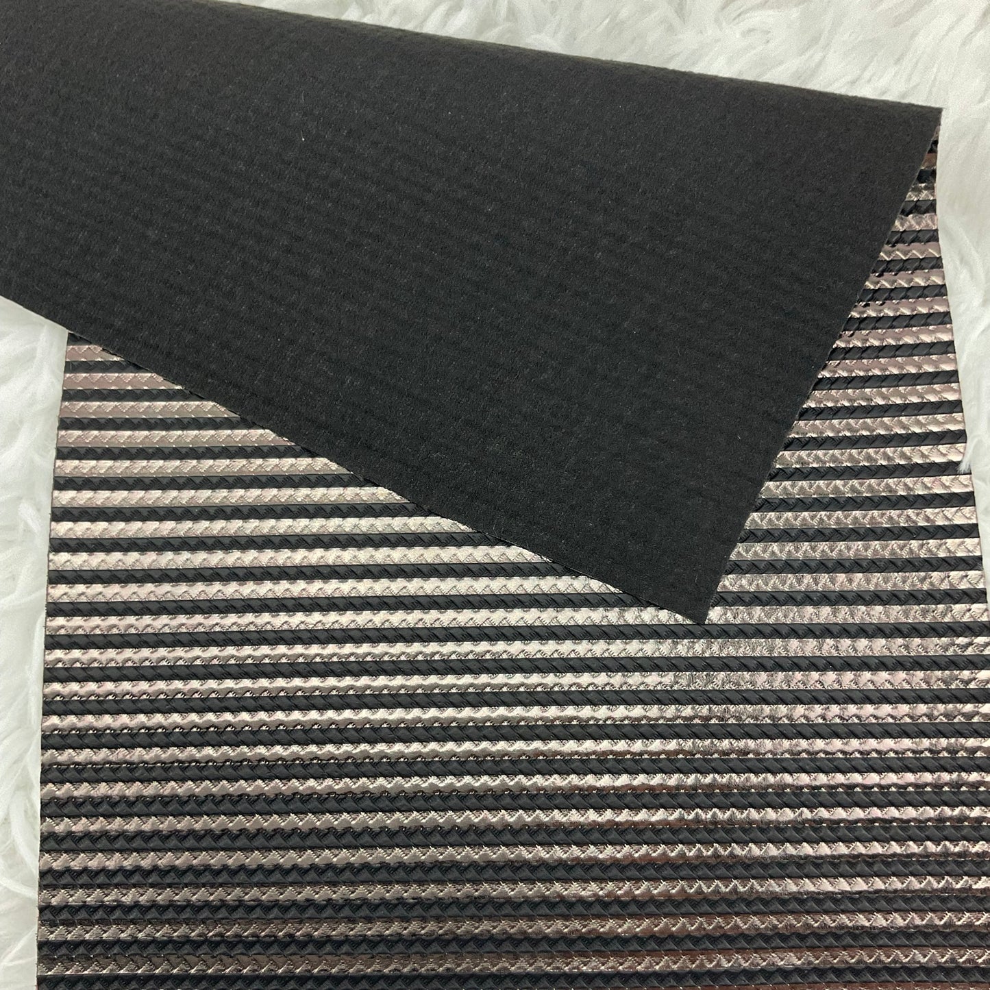 Black Gold Textured Faux Leather Sheet