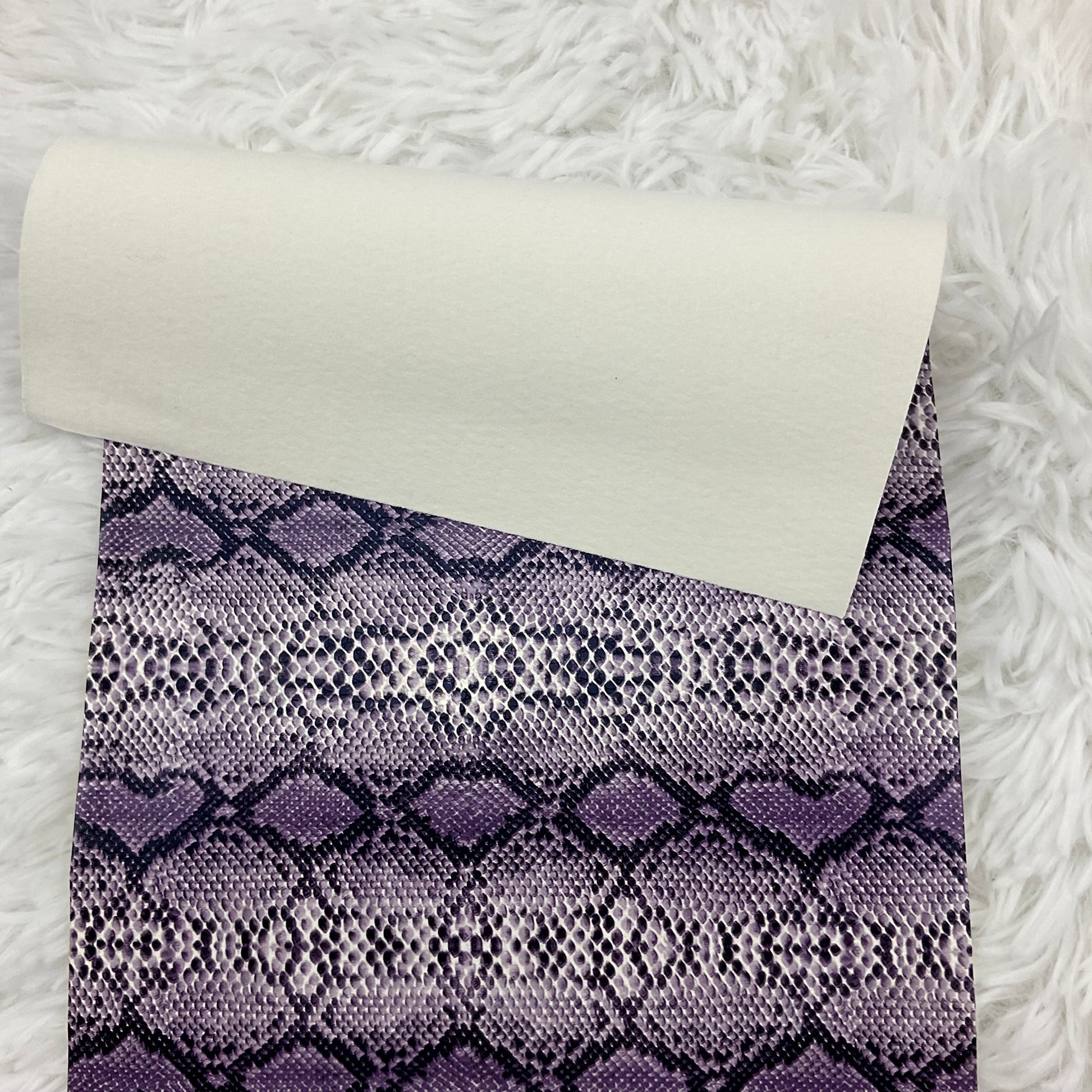 Purple Snake Skin Textured Faux Leather