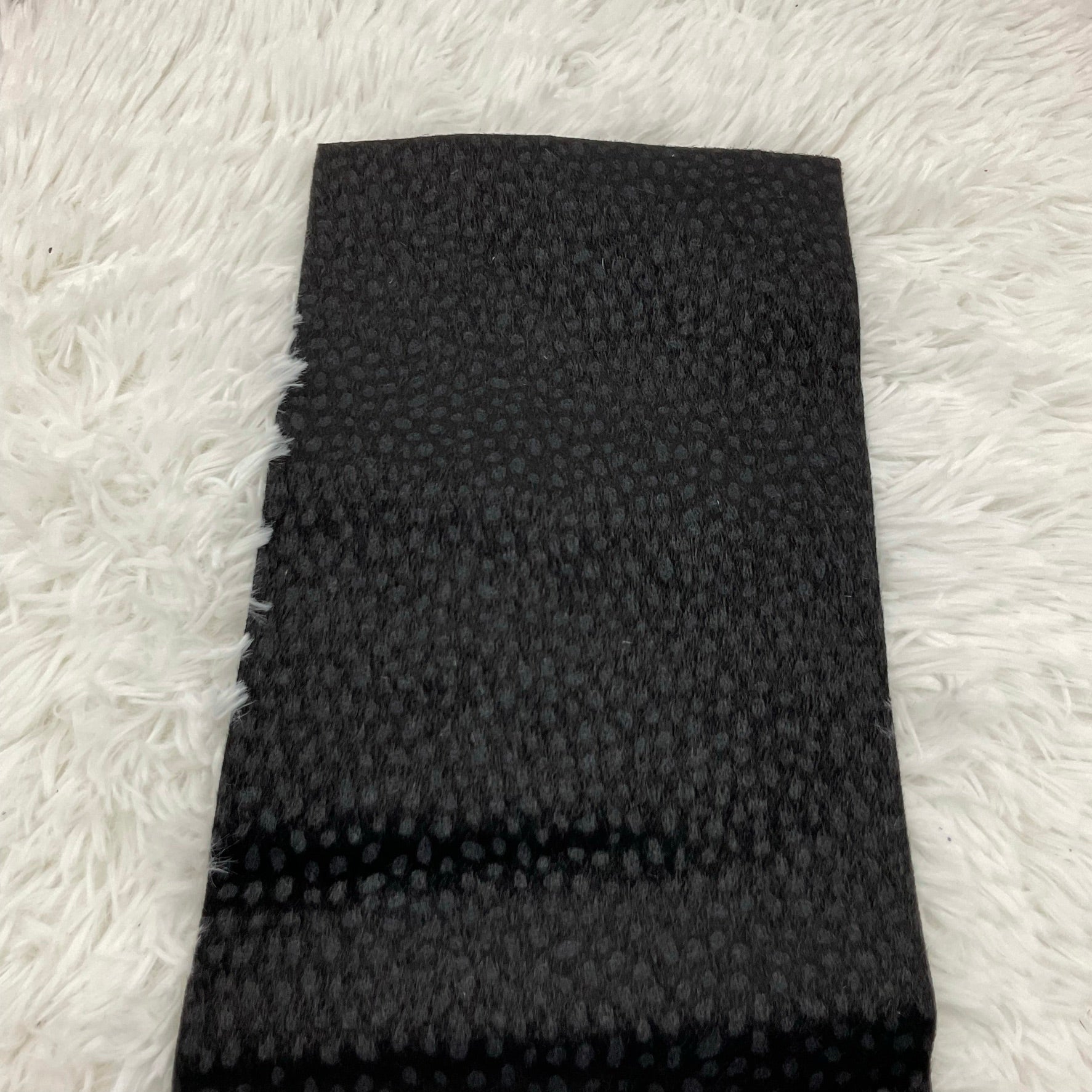 Black Dalmatian Faux Fur Super Flexible Thin Canvas Fabric Sheet