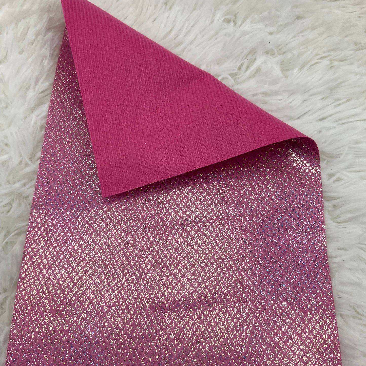 Pink Lattice Glitter Super Flexible Thin Fabric Sheet