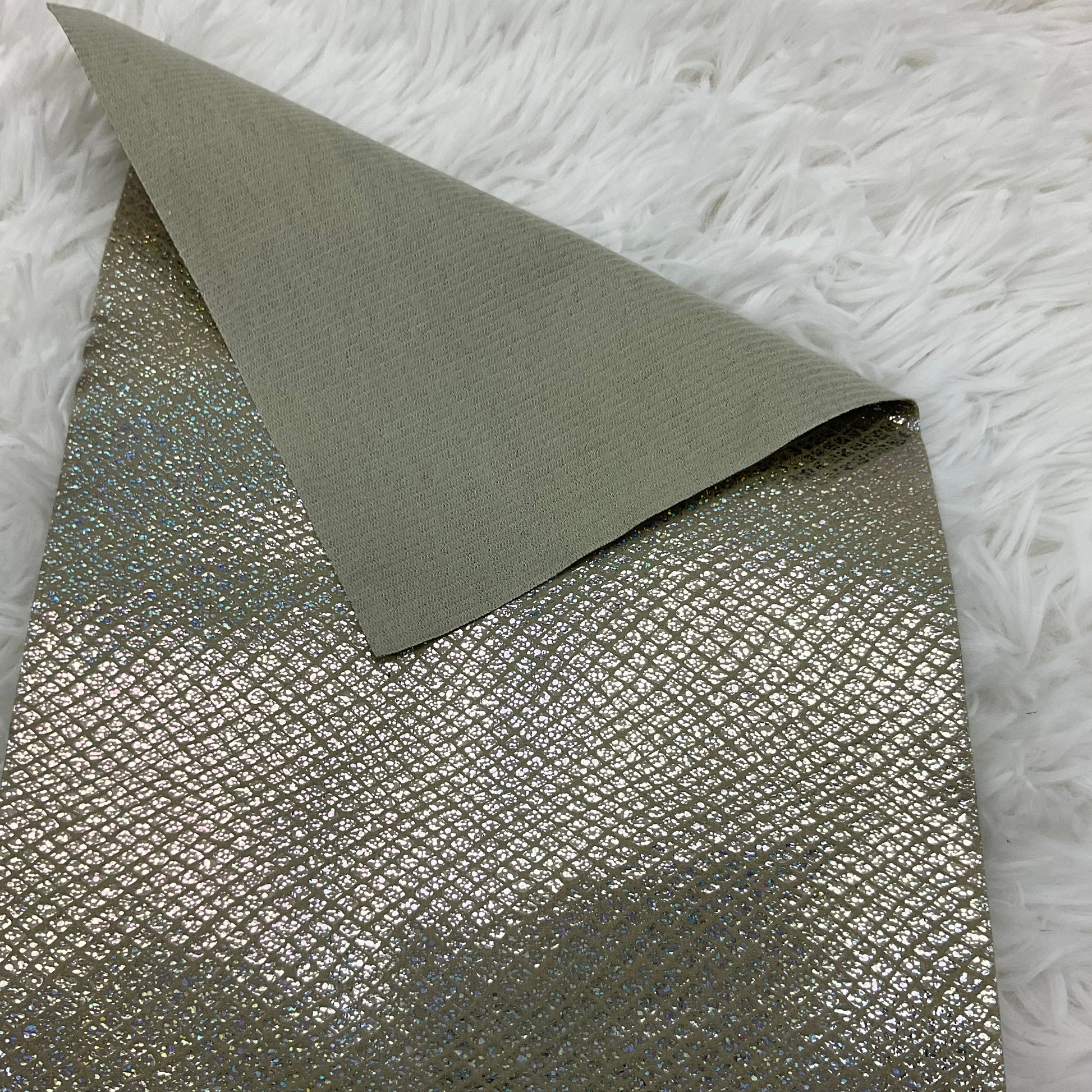 Gray Lattice Glitter Super Flexible Thin Fabric Sheet
