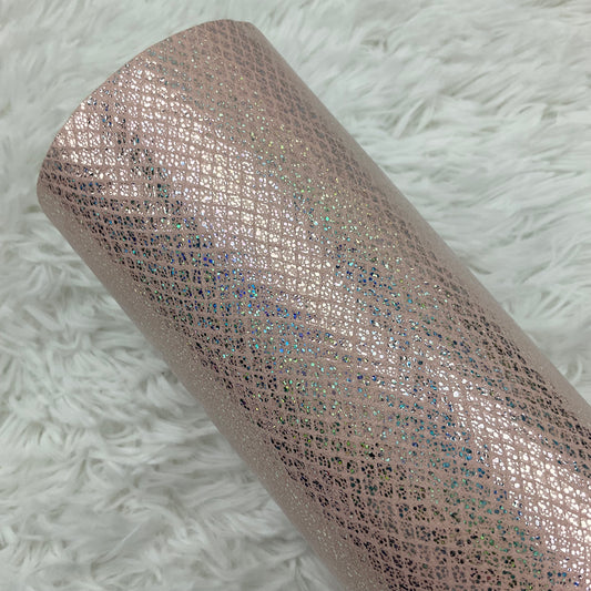Light Pink Lattice Glitter Super Flexible Thin Fabric Sheet