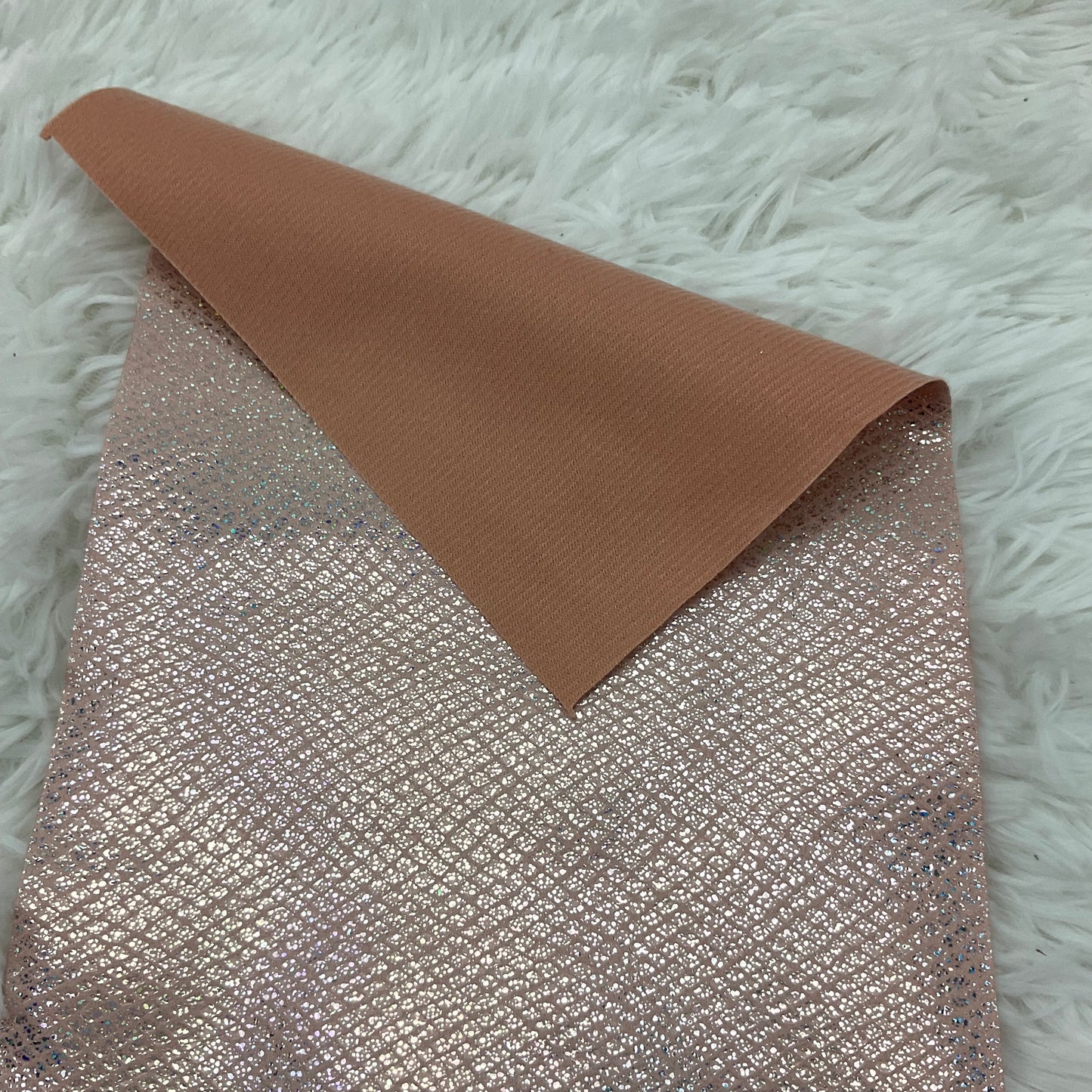 Light Pink Lattice Glitter Super Flexible Thin Fabric Sheet