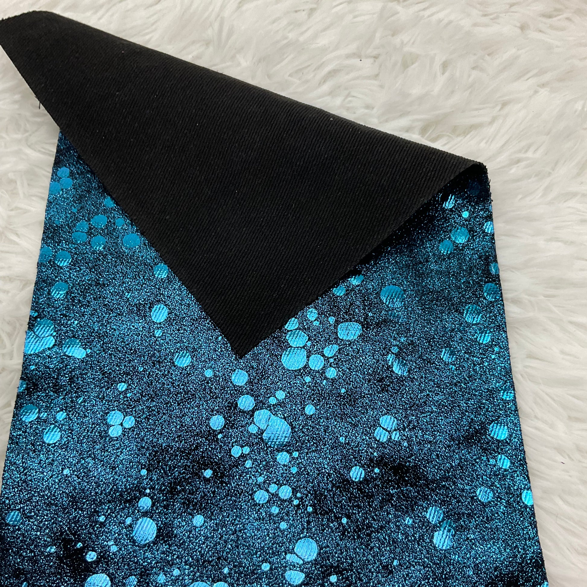 Blue Metallic Point Soft Flexible Fabric with Premium Backing sheet