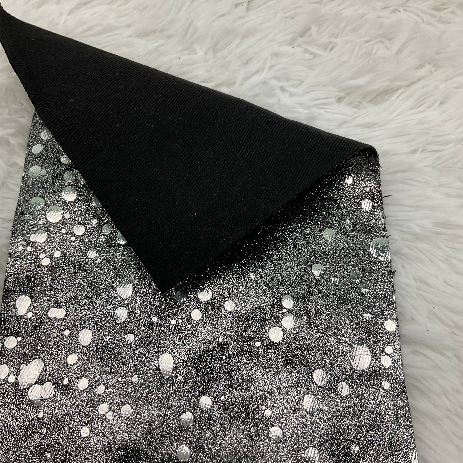 Silver Metallic Point Soft Flexible Fabric with Premium Backing sheet