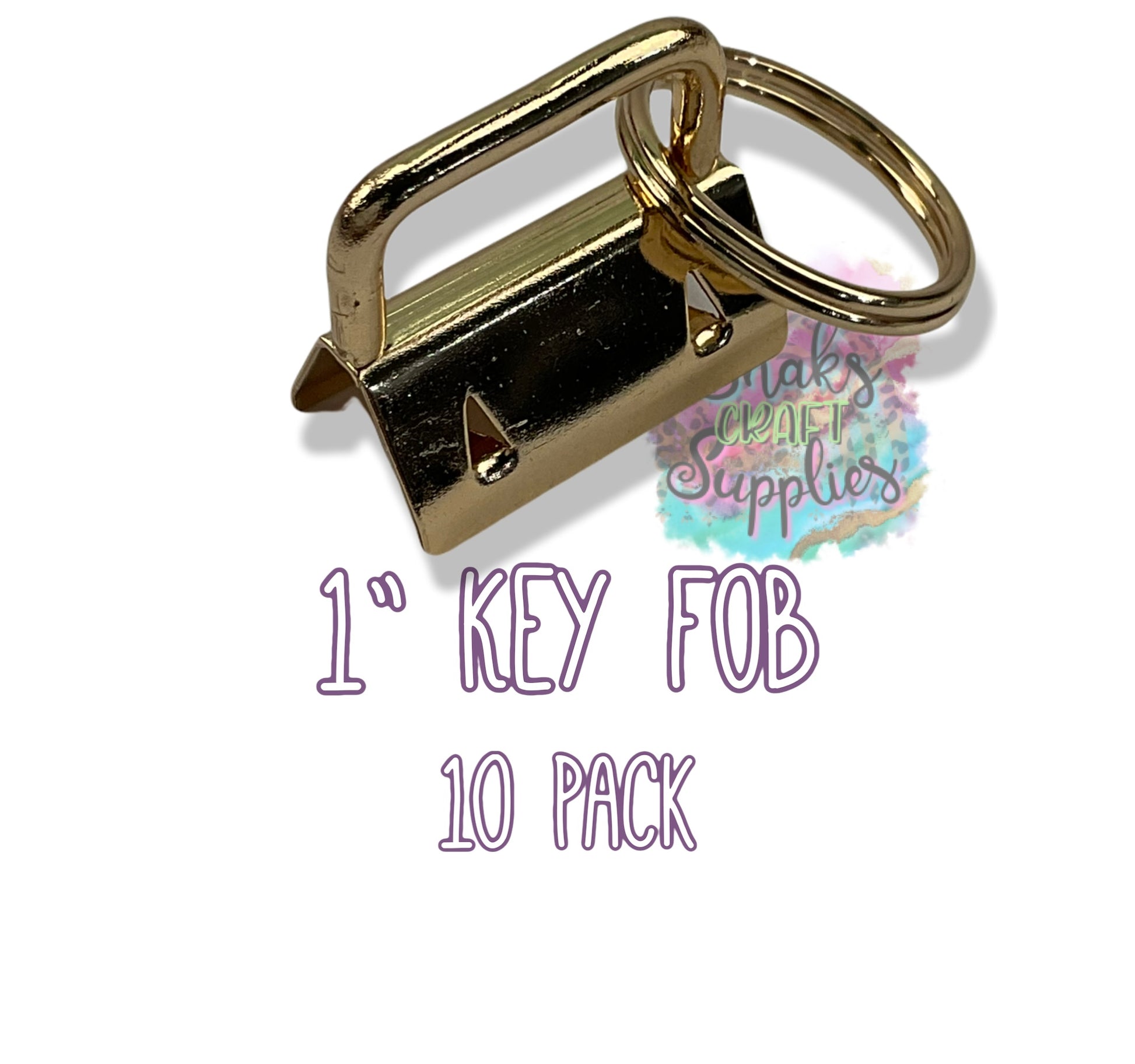 1" Gold Key fob Hardware (10 Pack)